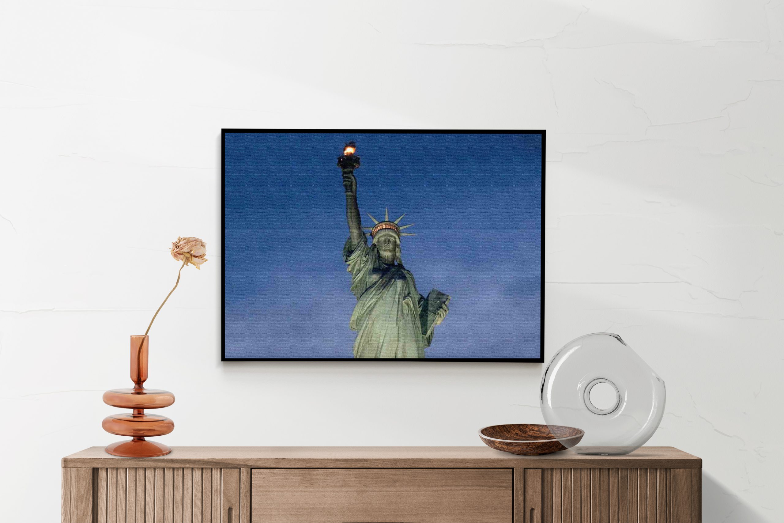 Akoestisch Schilderij Vrijheidsbeeld New York Donker 02 Rechthoek Horizontaal Template 50 70 Horizontaal Steden 19 2 scaled 1