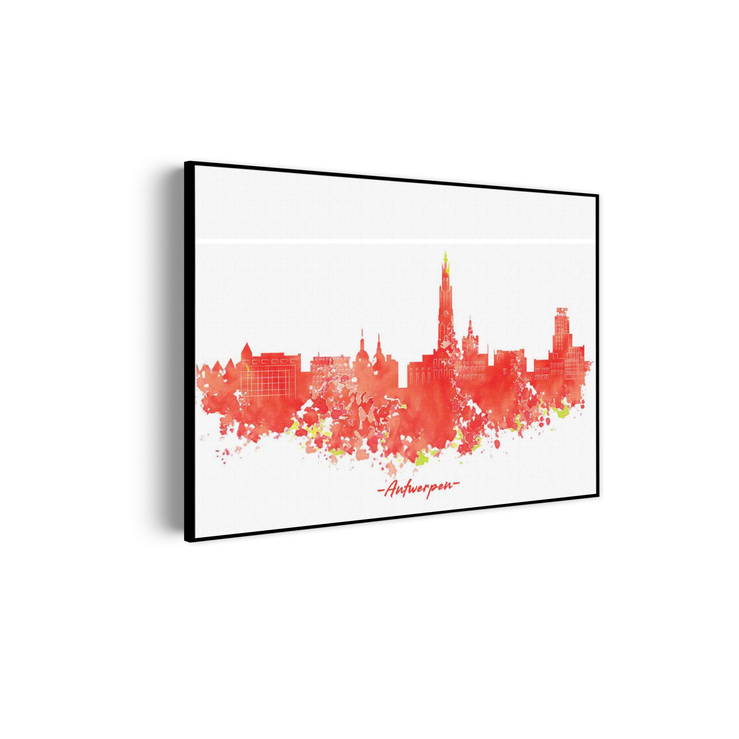 Akoestisch Schilderij Skyline Antwerpen Watercolor Paint Rechthoek Horizontaal Template 50 70 Horizontaal Steden 2 scaled 1