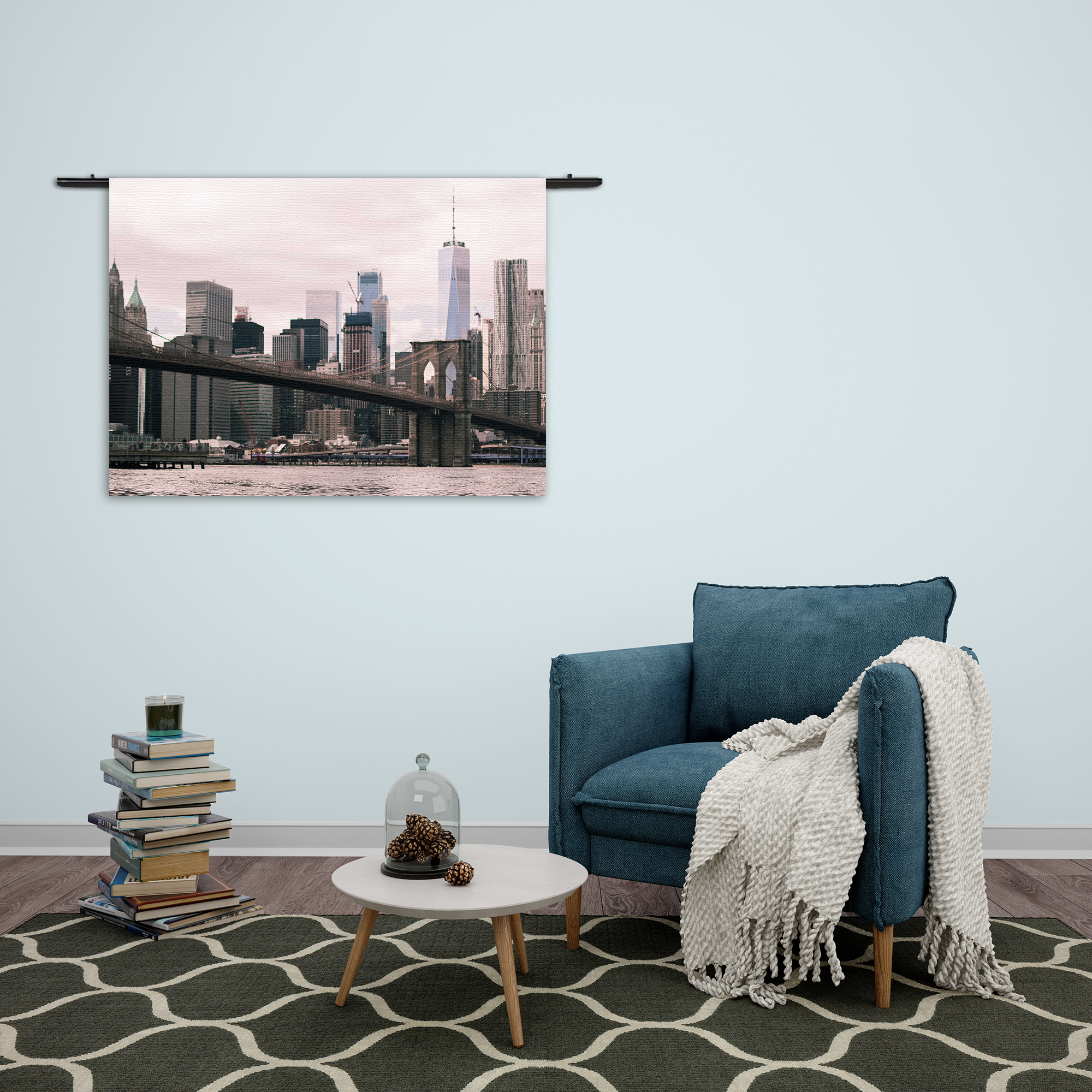 Wandkleed Brooklyn Bridge New York Rechthoek Horizontaal Template 50 70 Horizontaal Steden 24 2 1