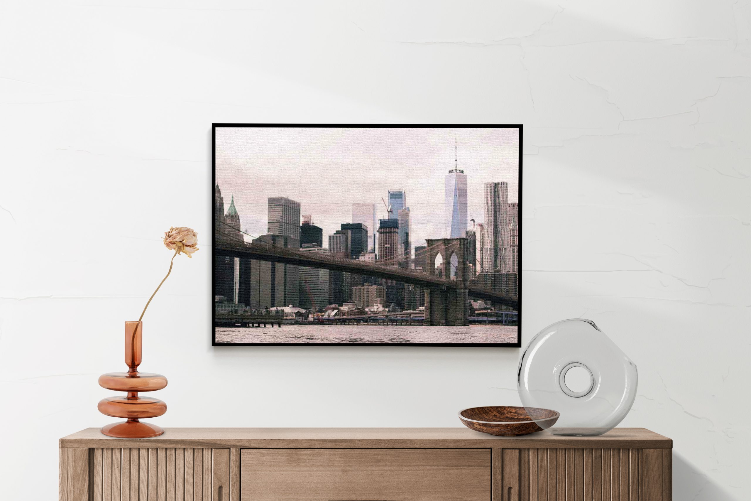 Akoestisch Schilderij Brooklyn Bridge New York Rechthoek Horizontaal Template 50 70 Horizontaal Steden 24 2 scaled 1