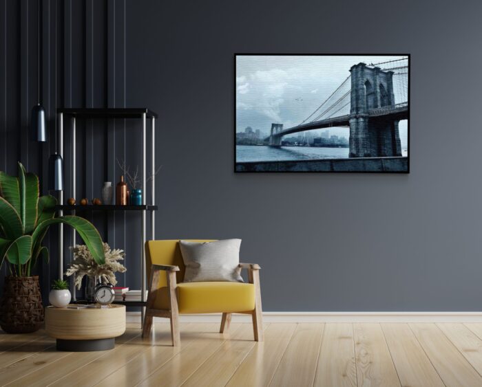 Akoestisch Schilderij Brooklyn Bridge New York Zwart Wit Rechthoek Horizontaal Template 50 70 Horizontaal Steden 28 1 scaled 1