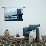 Wandkleed Brooklyn Bridge New York Zwart Wit Rechthoek Horizontaal Template 50 70 Horizontaal Steden 28 2 2