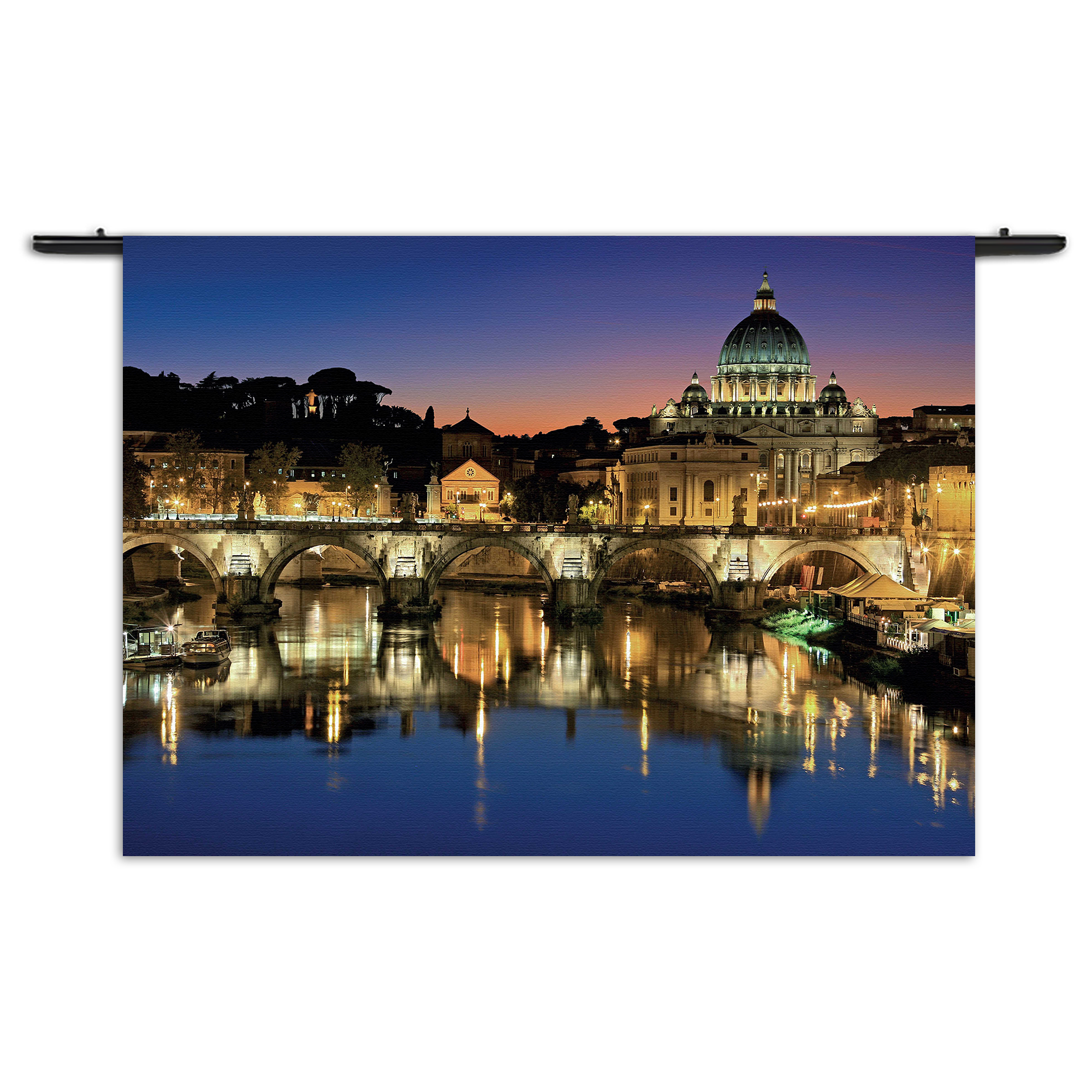 Template_50-70_Horizontaal_Steden_29-1-1.png Wandkleed Rivier Tiber Rome at Night Rechthoek Horizontaal Template 50 70 Horizontaal Steden 29 1 1