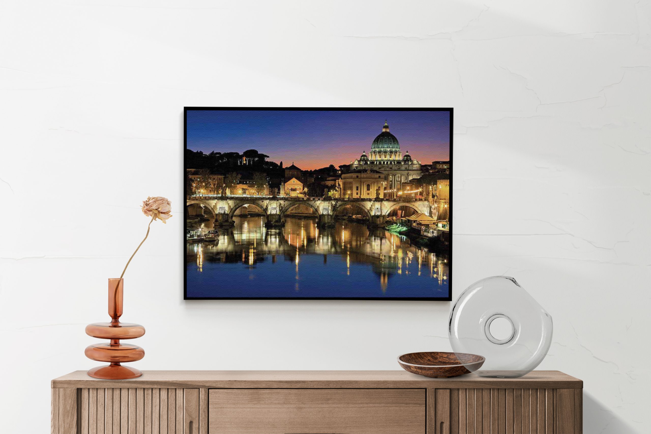 Akoestisch Schilderij Rivier Tiber Rome at Night Rechthoek Horizontaal Template 50 70 Horizontaal Steden 29 2 scaled 1