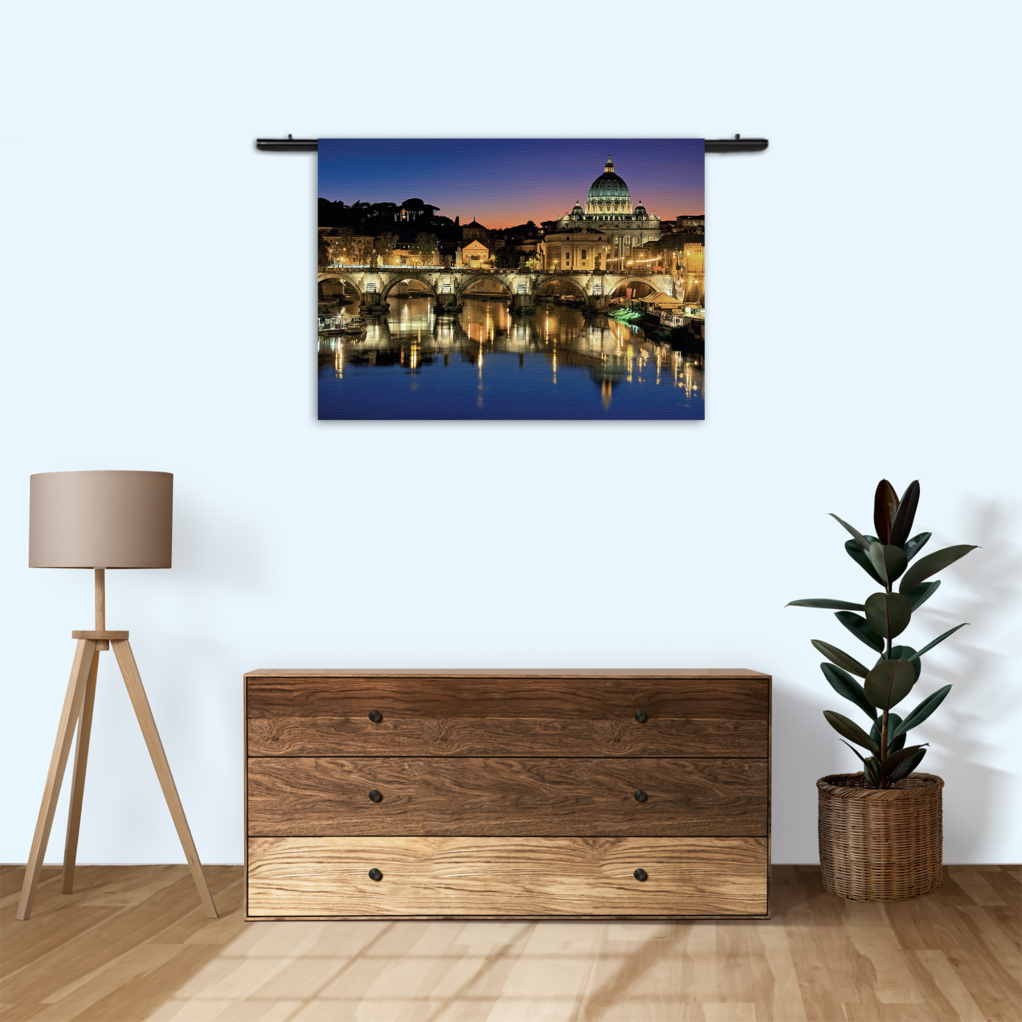 Template_50-70_Horizontaal_Steden_29-3-2.png Wandkleed Rivier Tiber Rome at Night Rechthoek Horizontaal Template 50 70 Horizontaal Steden 29 3 2