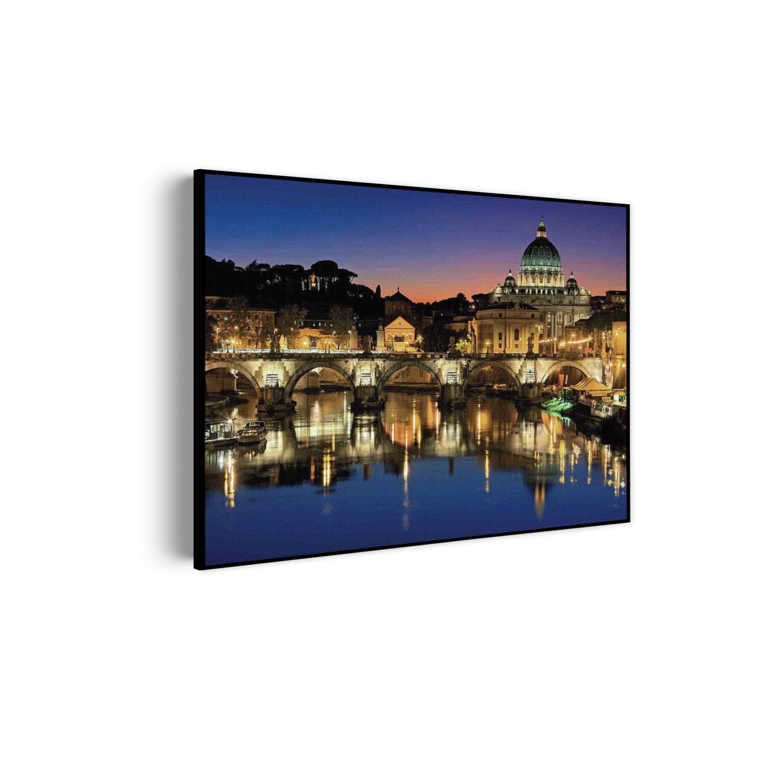 Akoestisch Schilderij Rivier Tiber Rome at Night Rechthoek Horizontaal Template 50 70 Horizontaal Steden 29 scaled 1