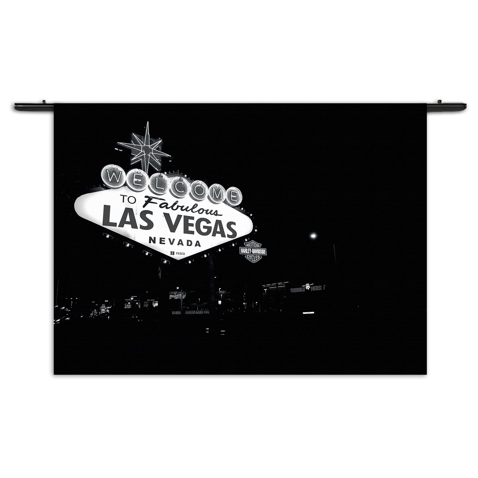 Wandkleed Welcome to Fabulous Las Vegas Zwart Wit Rechthoek Horizontaal Template 50 70 Horizontaal Steden 30 1 1