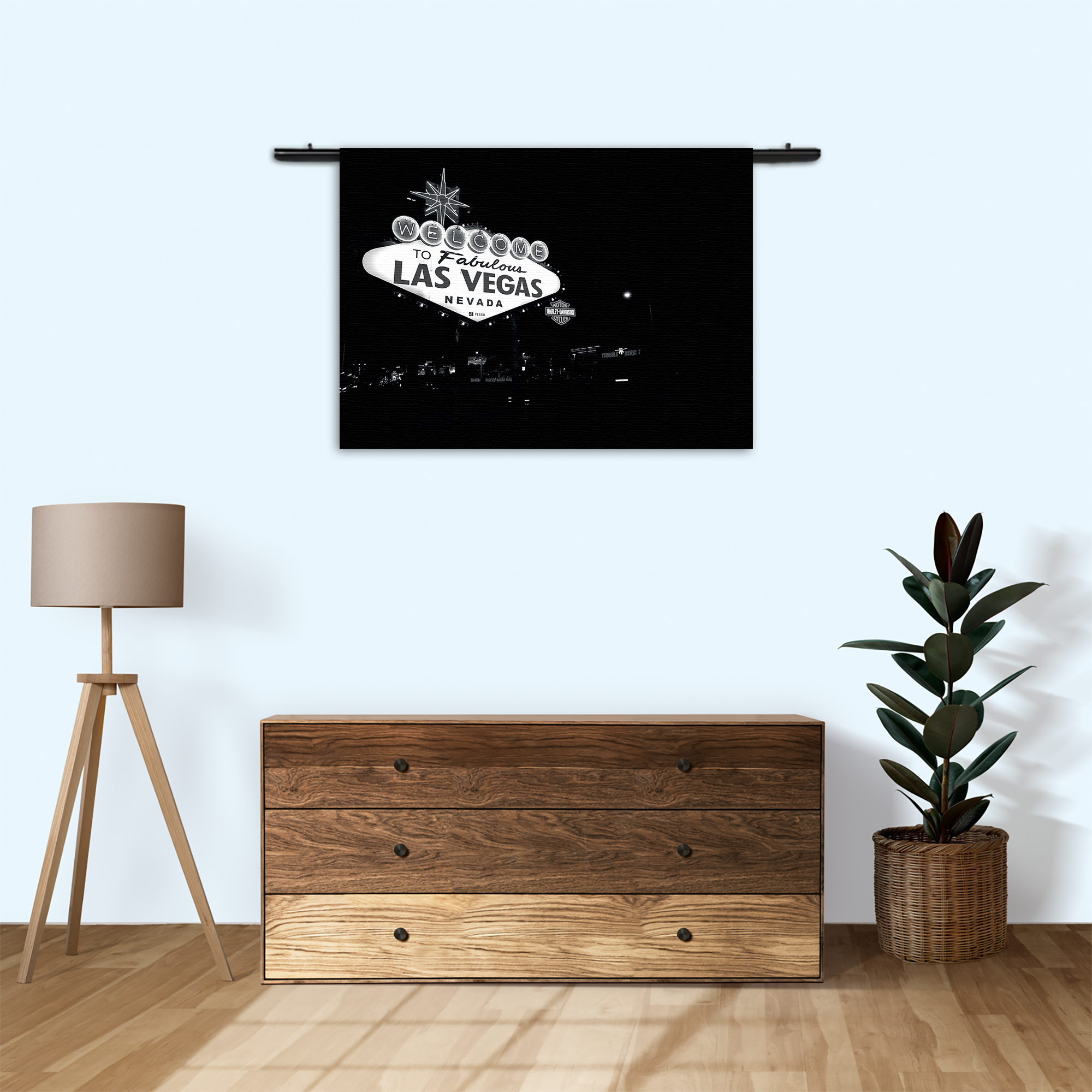 Wandkleed Welcome to Fabulous Las Vegas Zwart Wit Rechthoek Horizontaal Template 50 70 Horizontaal Steden 30 3 2