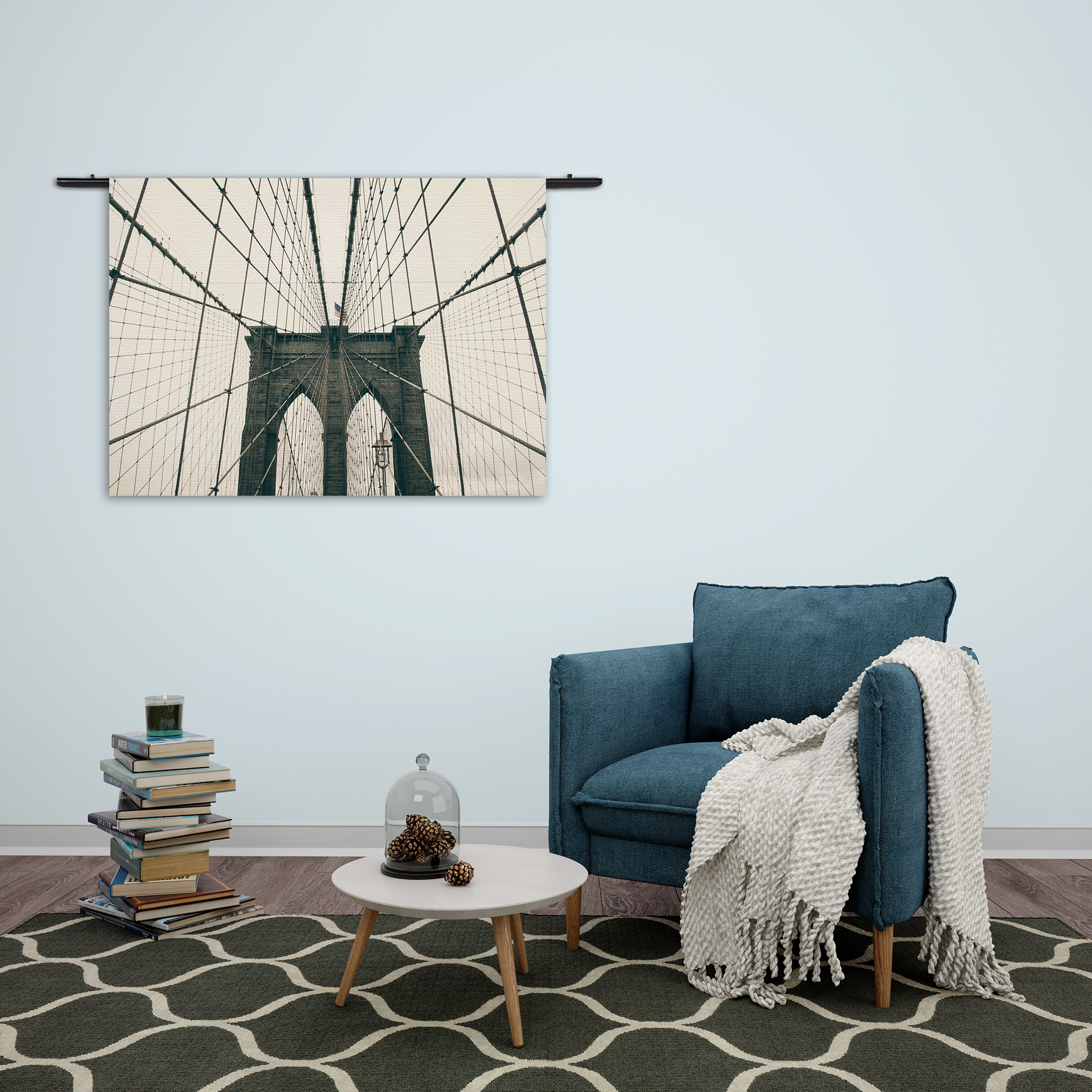 Wandkleed Brooklyn Bridge New York City Rechthoek Horizontaal Template 50 70 Horizontaal Steden 41 2 1