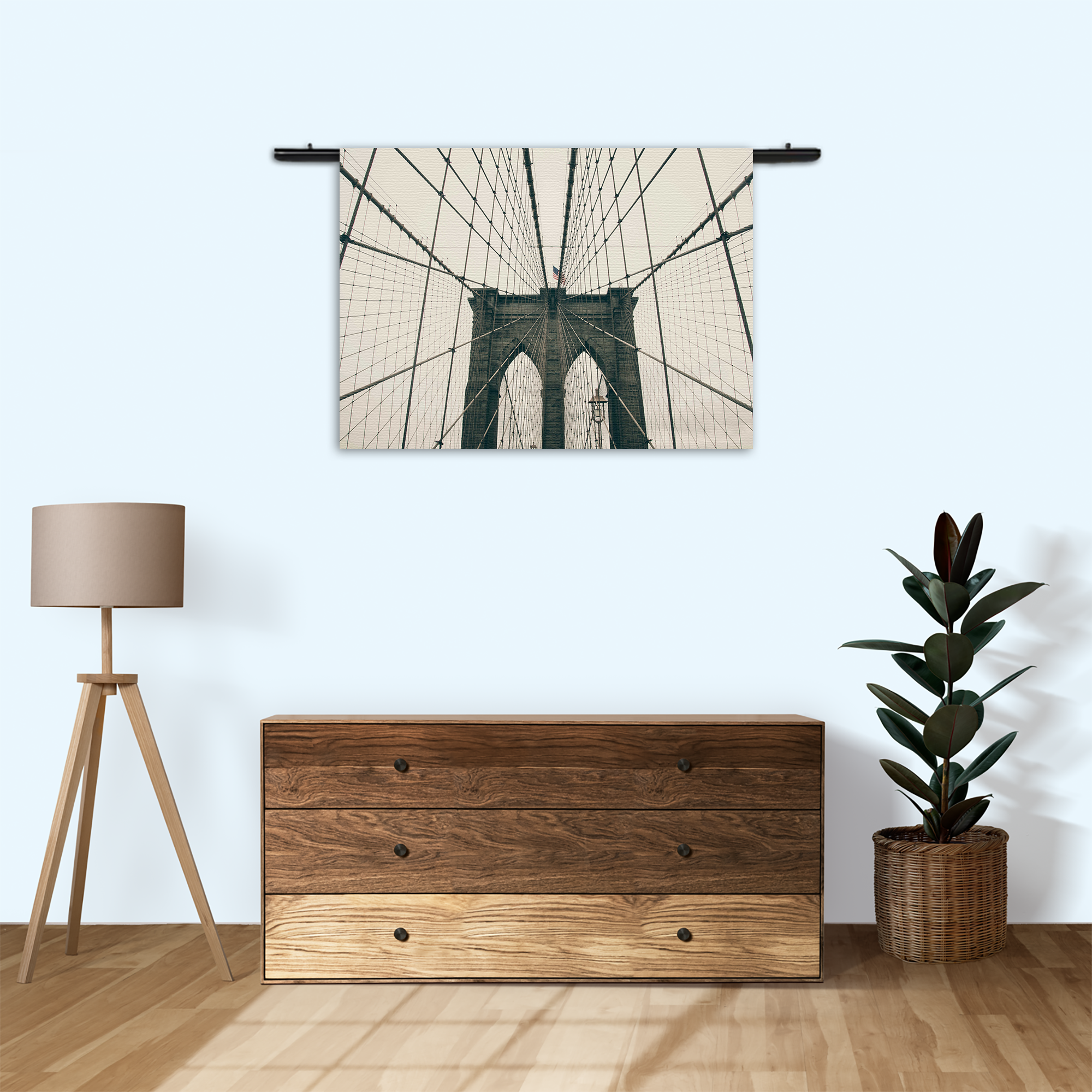Wandkleed Brooklyn Bridge New York City Rechthoek Horizontaal Template 50 70 Horizontaal Steden 41 3 1