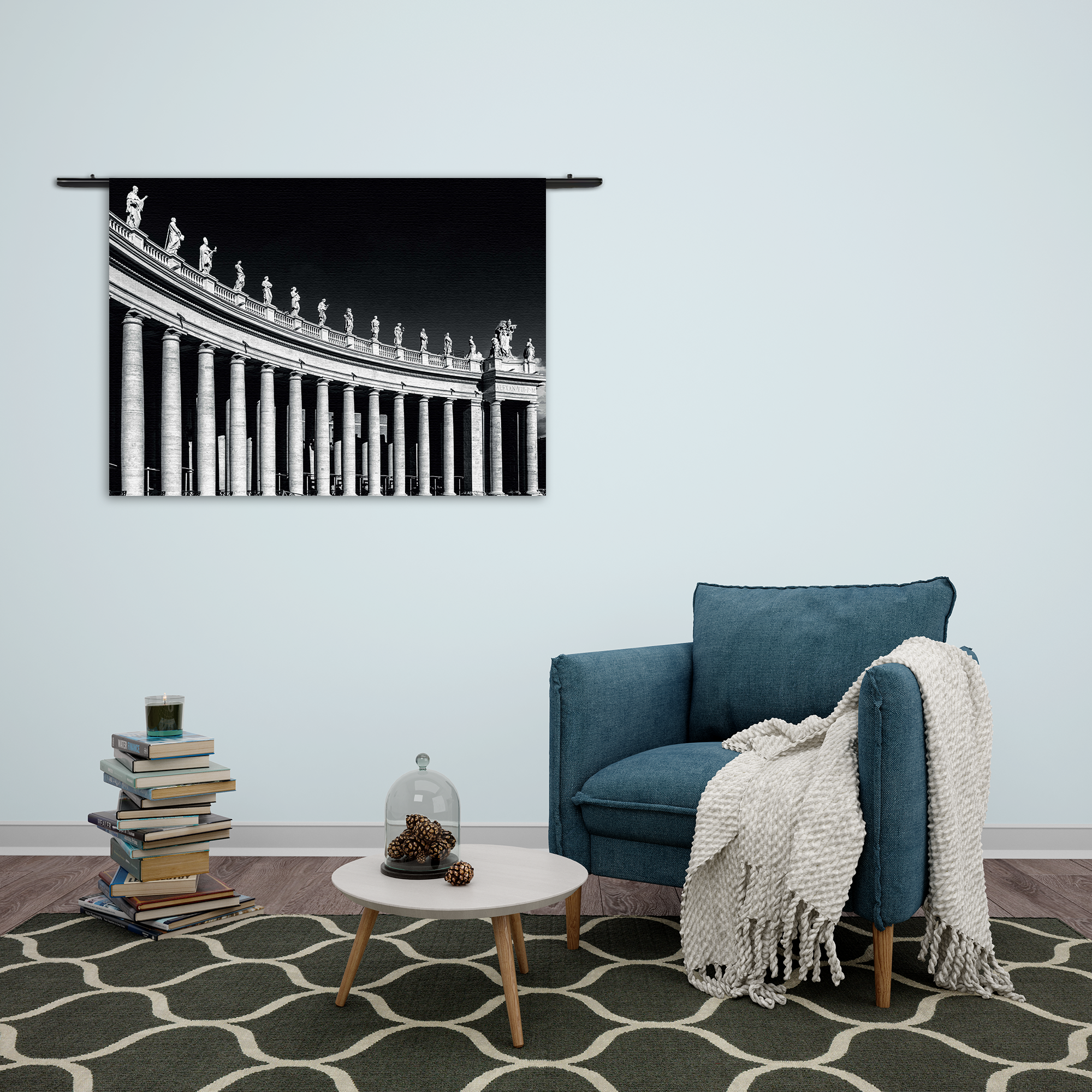 Wandkleed De Zuilen van het Sint-Pietersplein Rechthoek Horizontaal Template 50 70 Horizontaal Steden 42 2 1