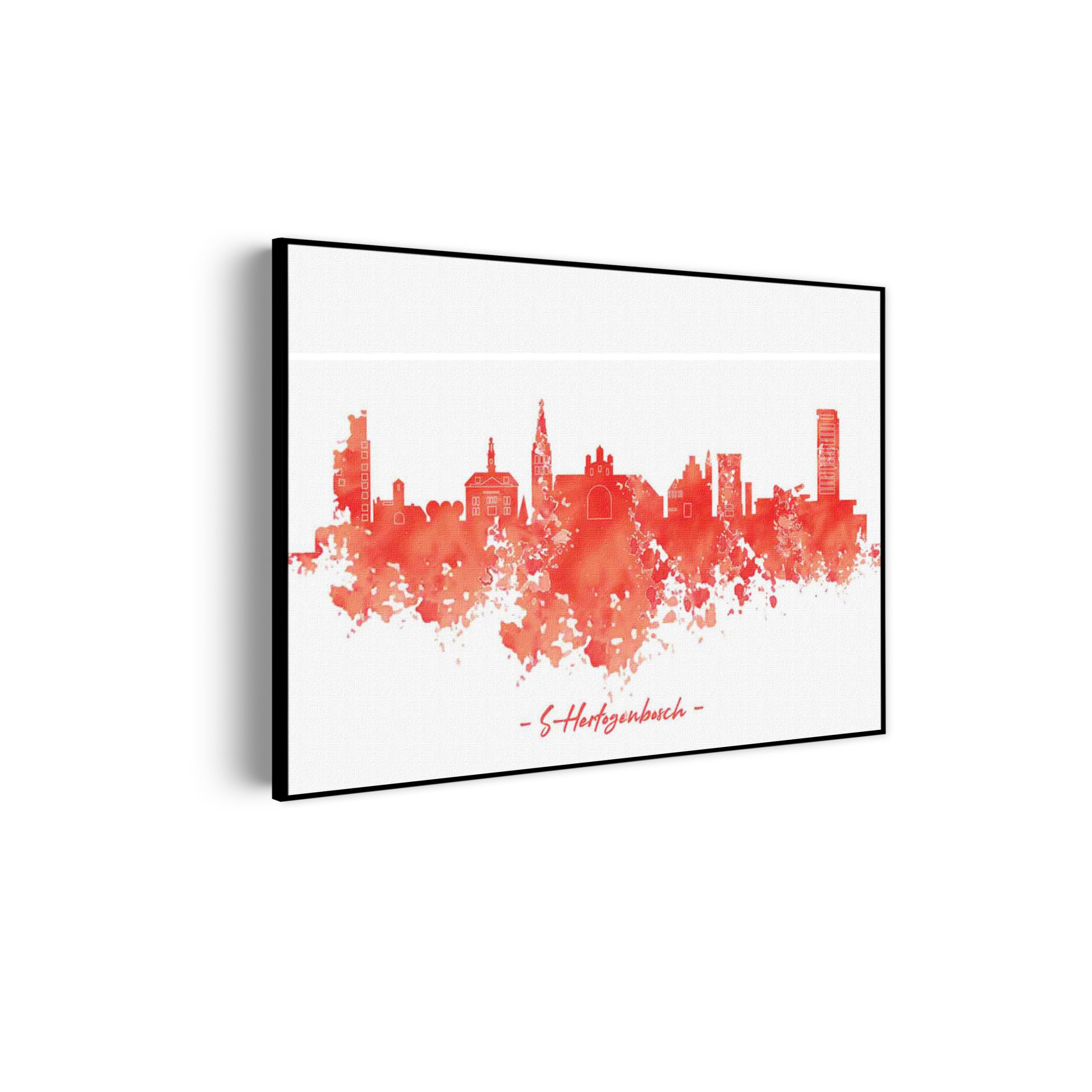 Akoestisch Schilderij Skyline 's-Hertogenbosch Watercolor Paint Rechthoek Horizontaal Template 50 70 Horizontaal Steden 54 scaled 1