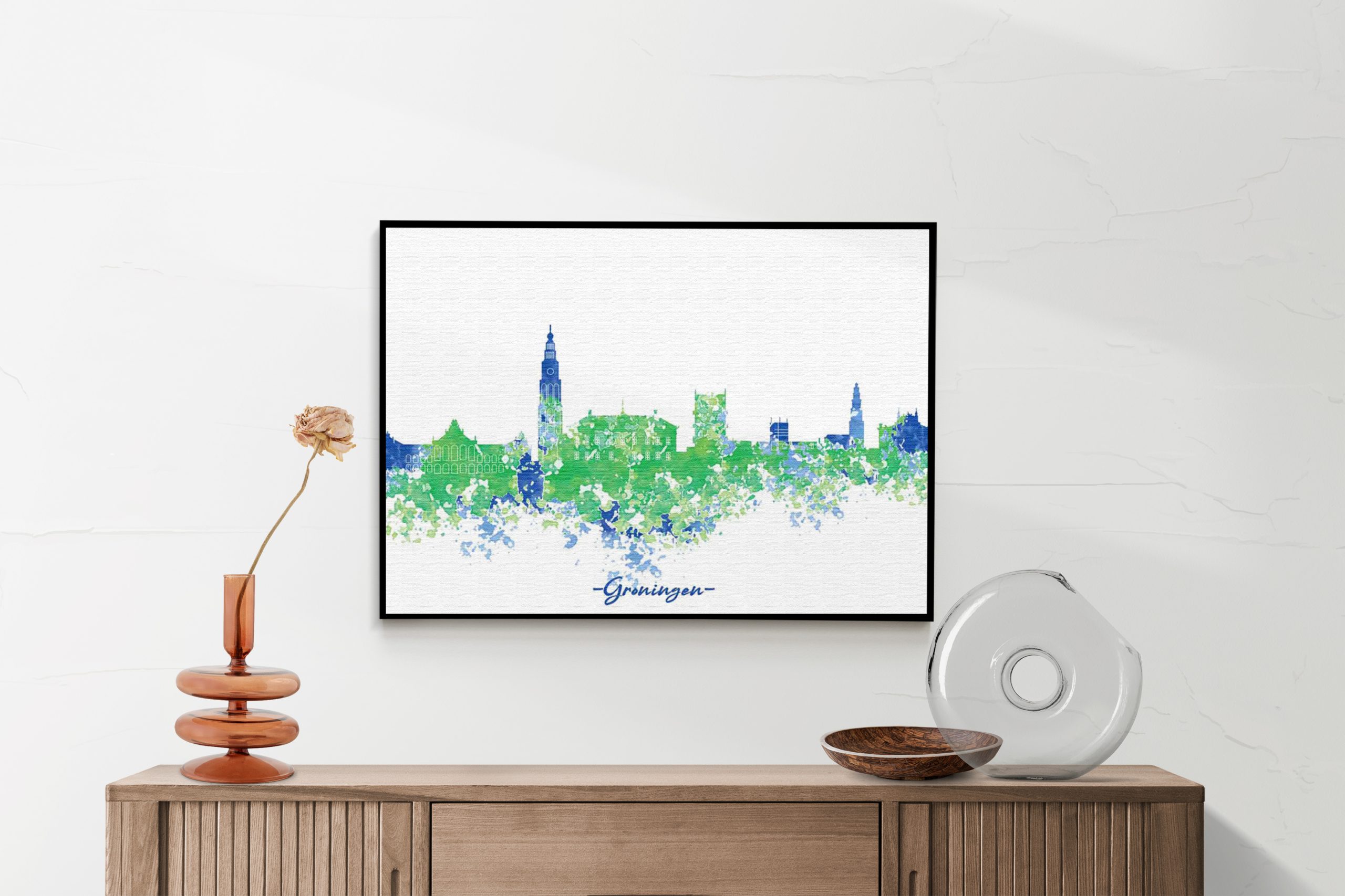 Akoestisch Schilderij Skyline Groningen Watercolor Paint Rechthoek Horizontaal Template 50 70 Horizontaal Steden 8 2 scaled 1