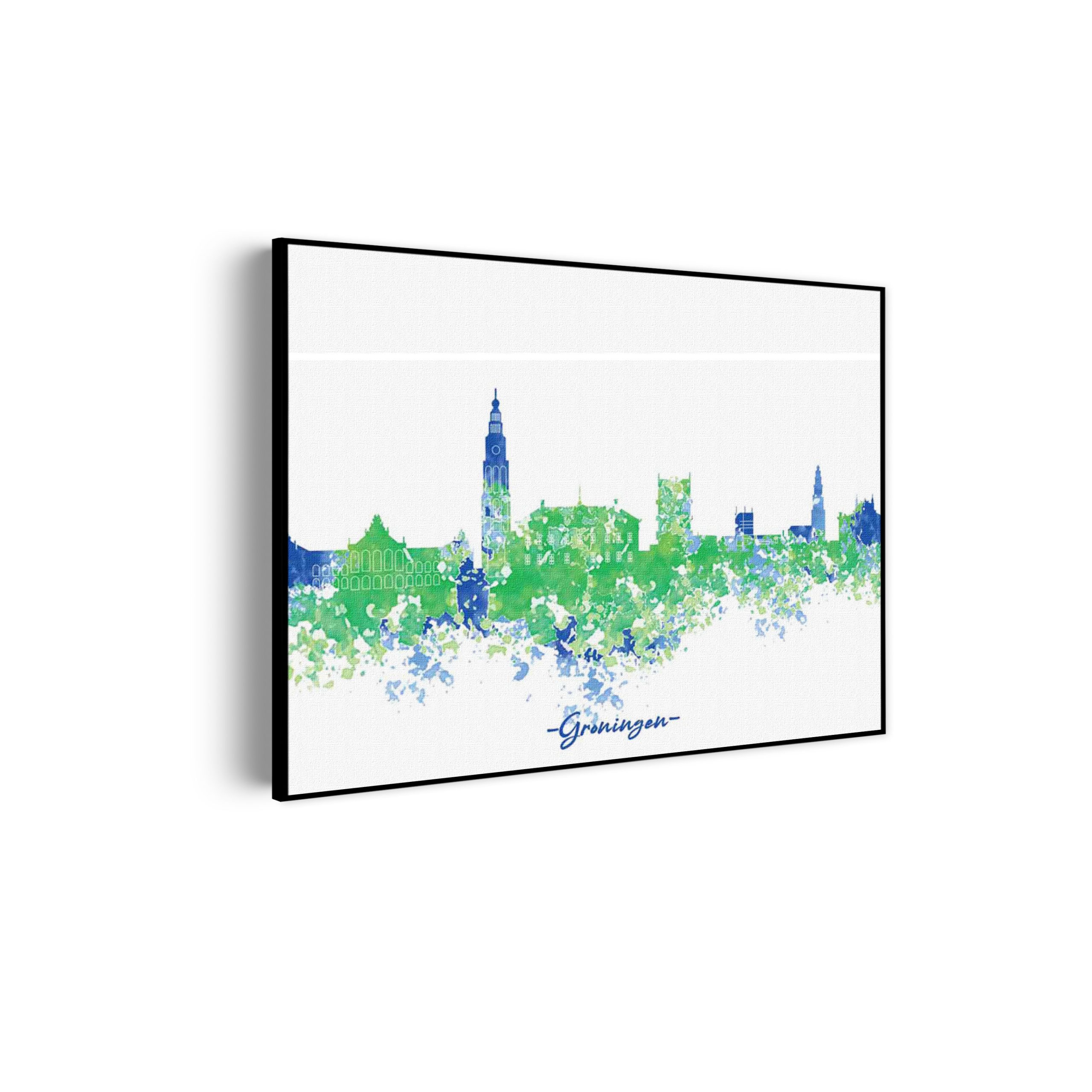 Akoestisch Schilderij Skyline Groningen Watercolor Paint Rechthoek Horizontaal Template 50 70 Horizontaal Steden 8 scaled 1