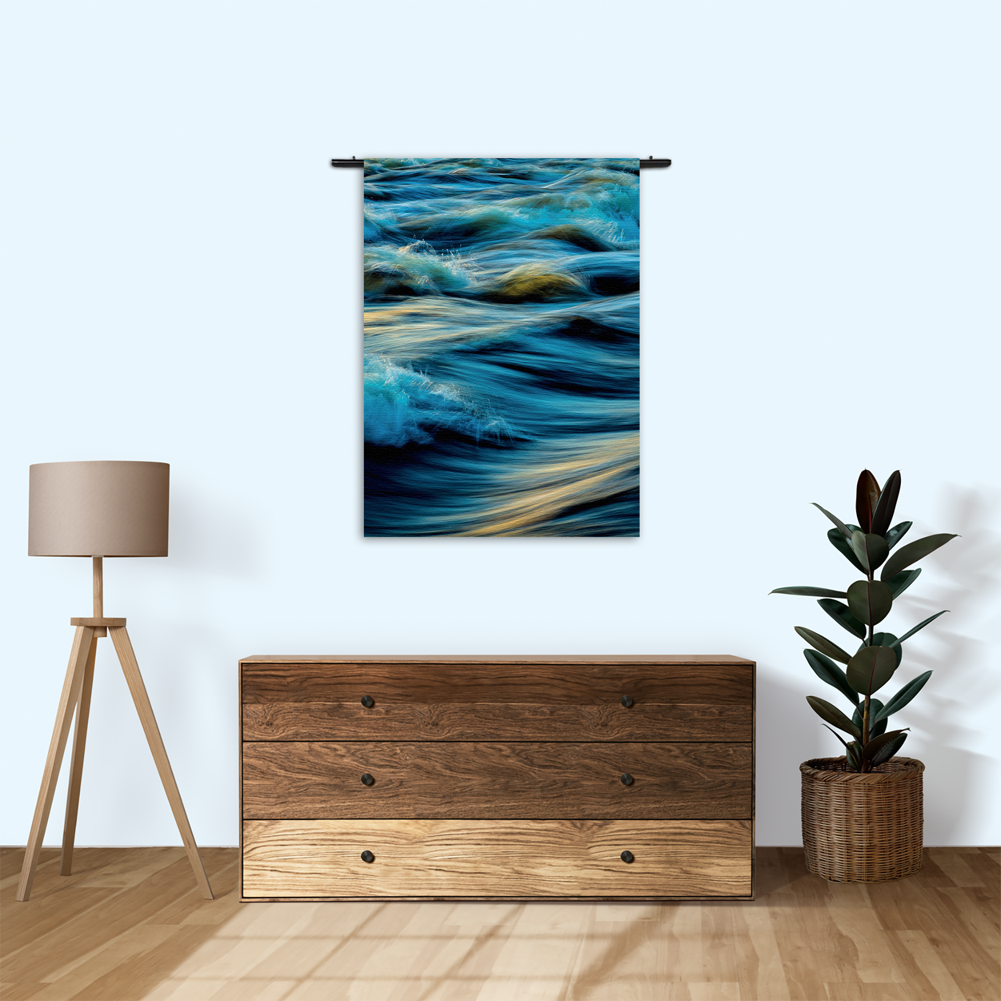 Wandkleed Oceaan - Golven - Zee Rechthoek Verticaal Template 50 70 Verticaal Abstract 02 1
