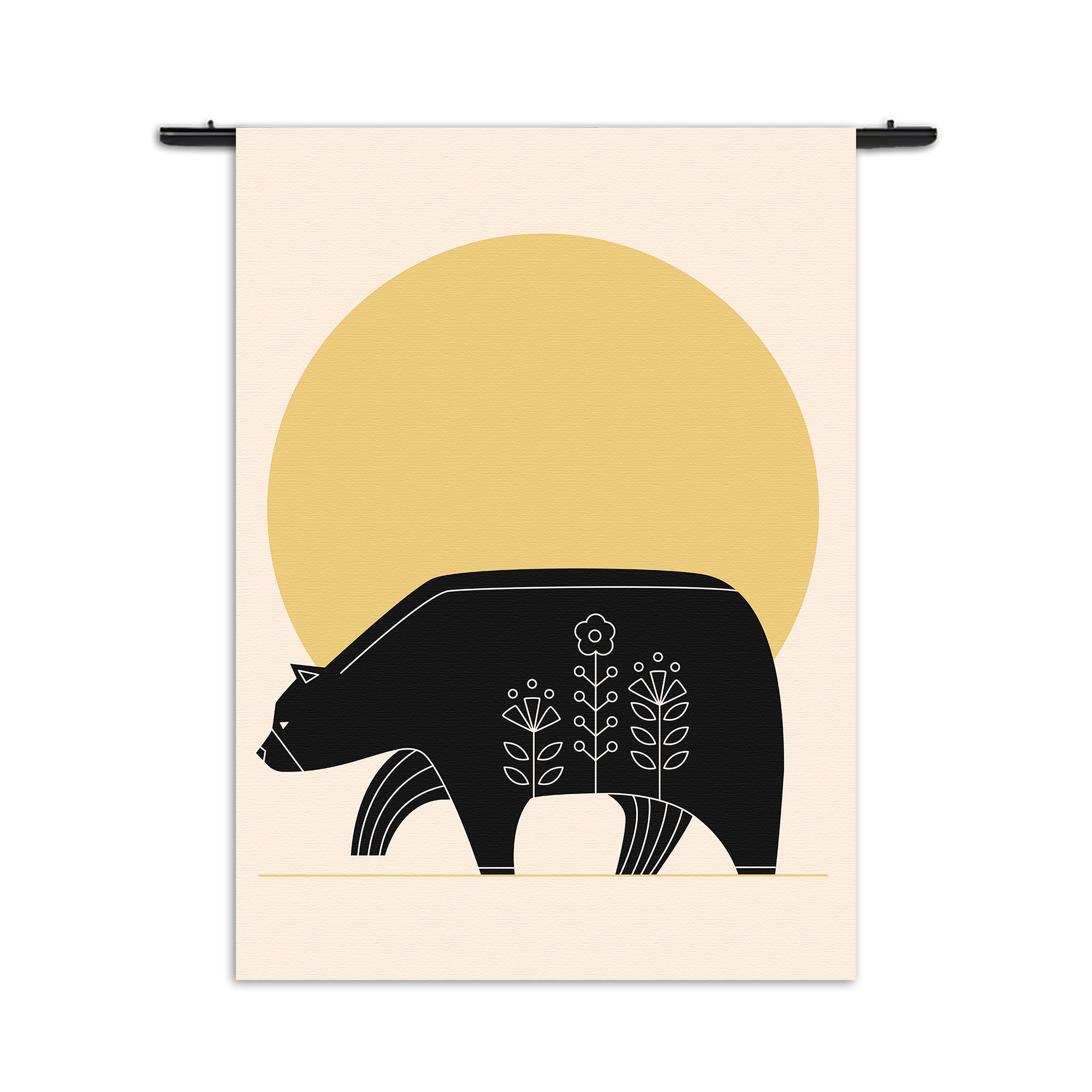 Wandkleed Abstact beer met zonsondergang Rechthoek Verticaal