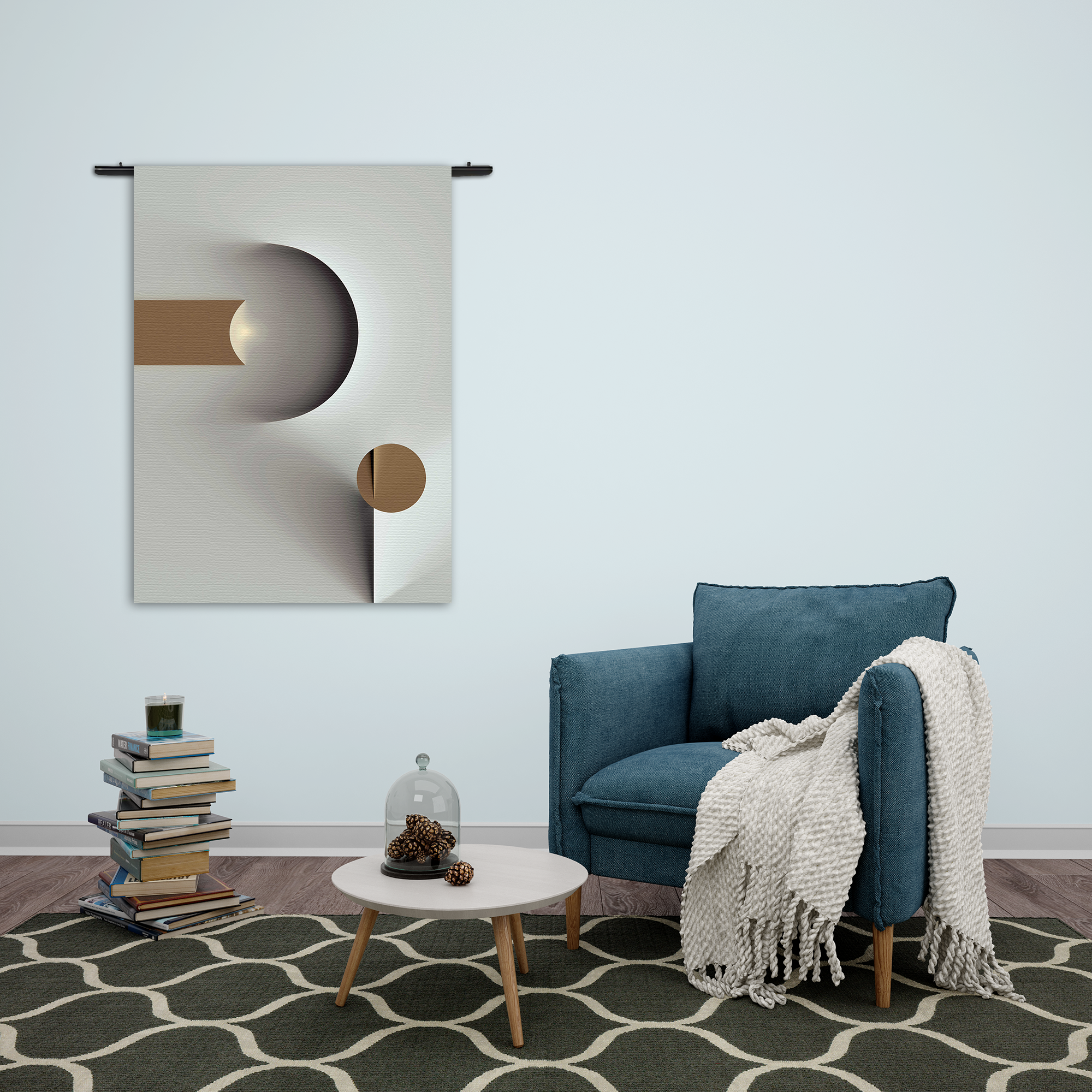 Template_50-70_Verticaal_Abstract_101-2 Wandkleed Scandinavisch Wit met Goudkleurig Element 03 Rechthoek Verticaal Template 50 70 Verticaal Abstract 101 2