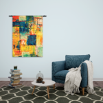 Wandkleed Kunst Mondriaan Stijl Kleurrijk Rechthoek Verticaal Template 50 70 Verticaal Abstract 103 2