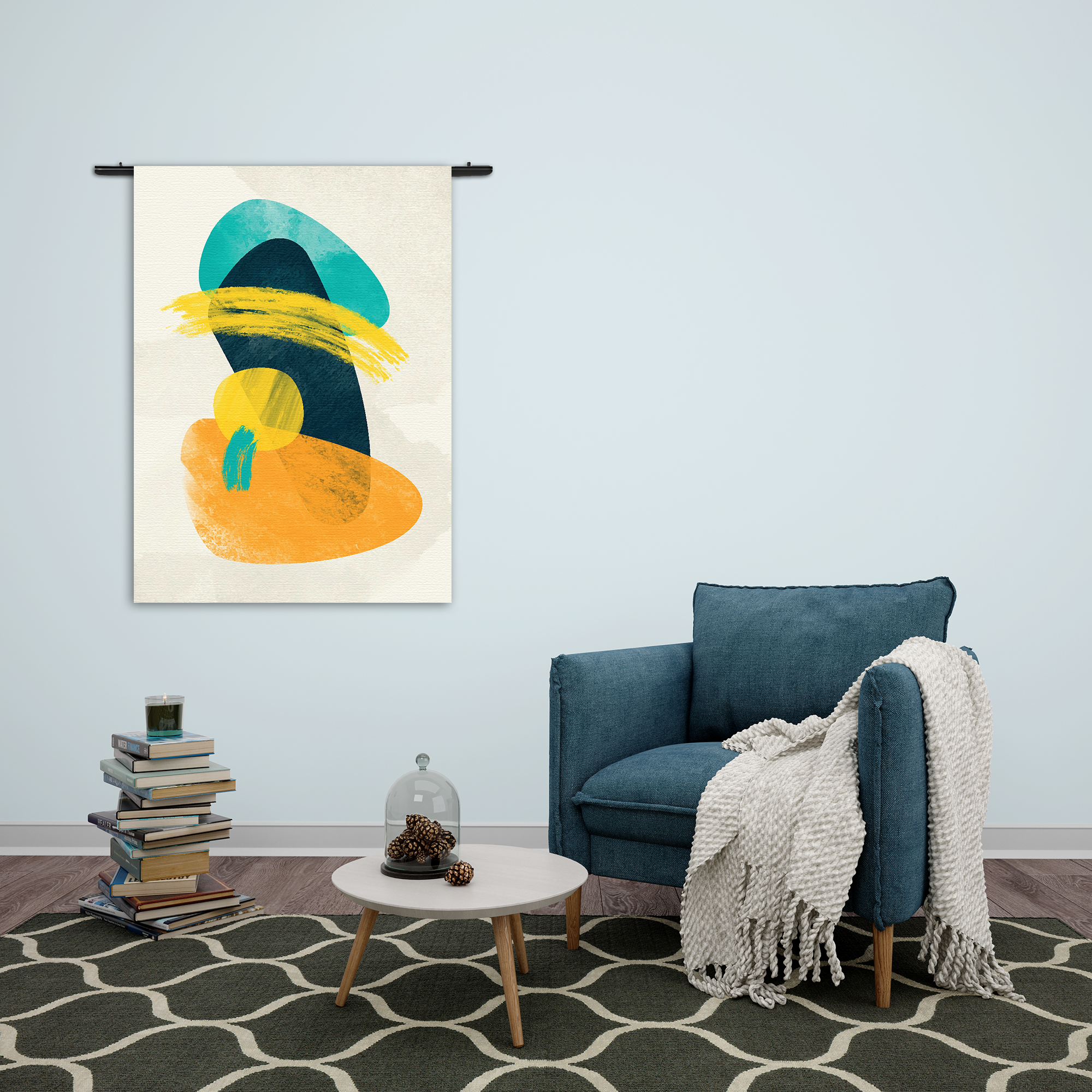 Wandkleed Scandinavisch Design Kleurrijk Rechthoek Verticaal Template 50 70 Verticaal Abstract 117 2
