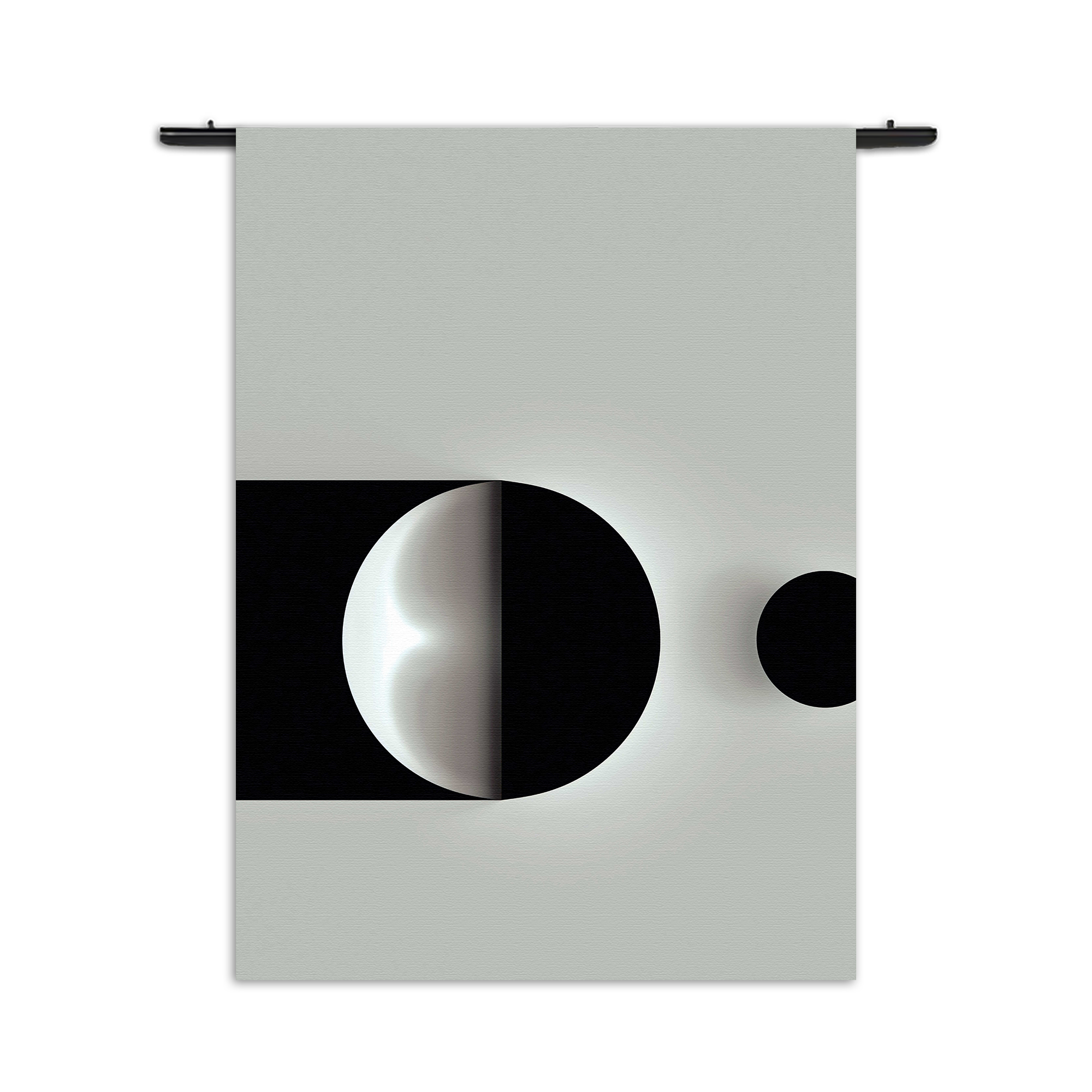 Wandkleed Scandinavisch Wit met Zwart Element 01 Rechthoek Verticaal