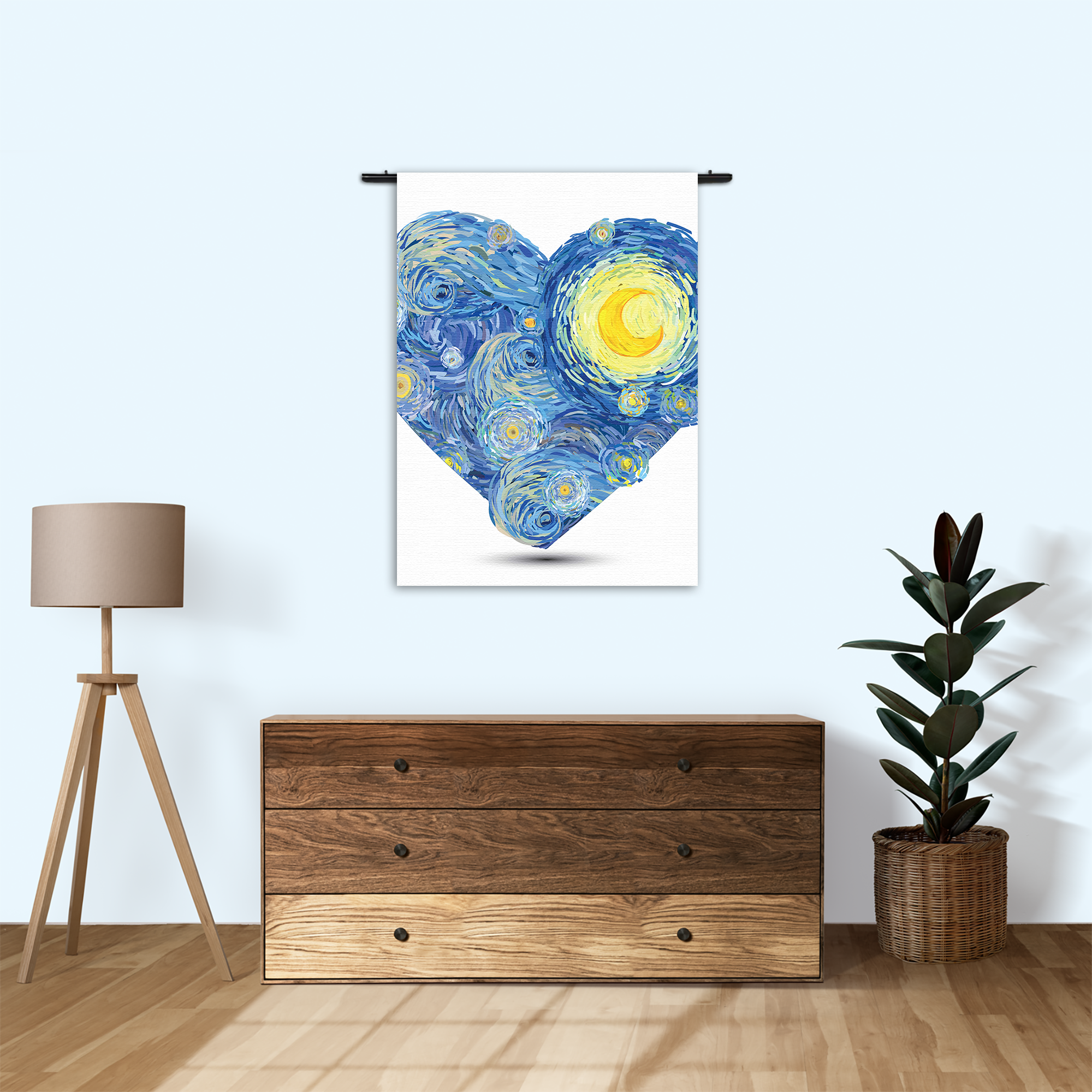 Wandkleed Kwaststrepen Hartvorm Rechthoek Verticaal Template 50 70 Verticaal Abstract 23 1