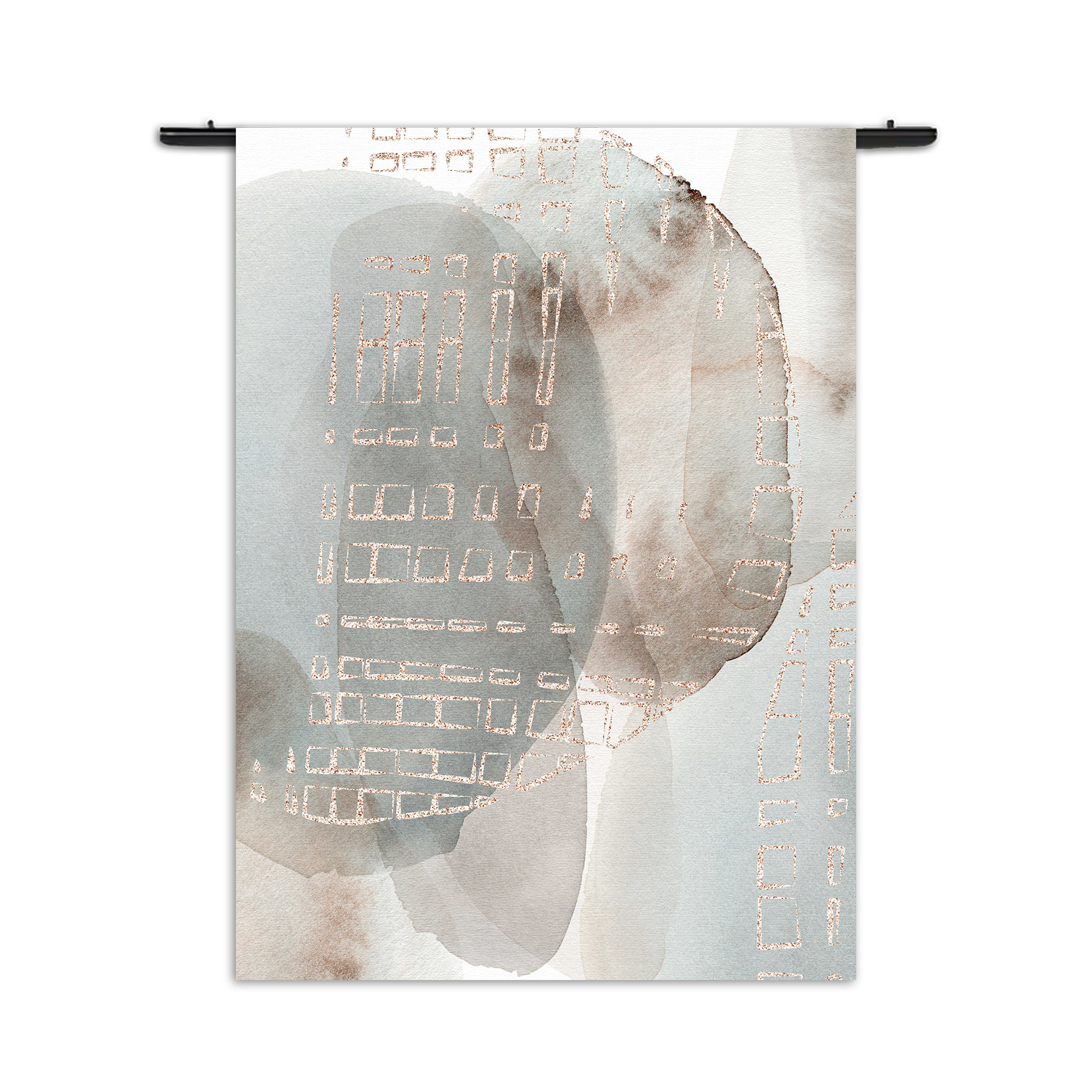 Wandkleed Abstract Rustige Tinten met Accent 01 Rechthoek Verticaal