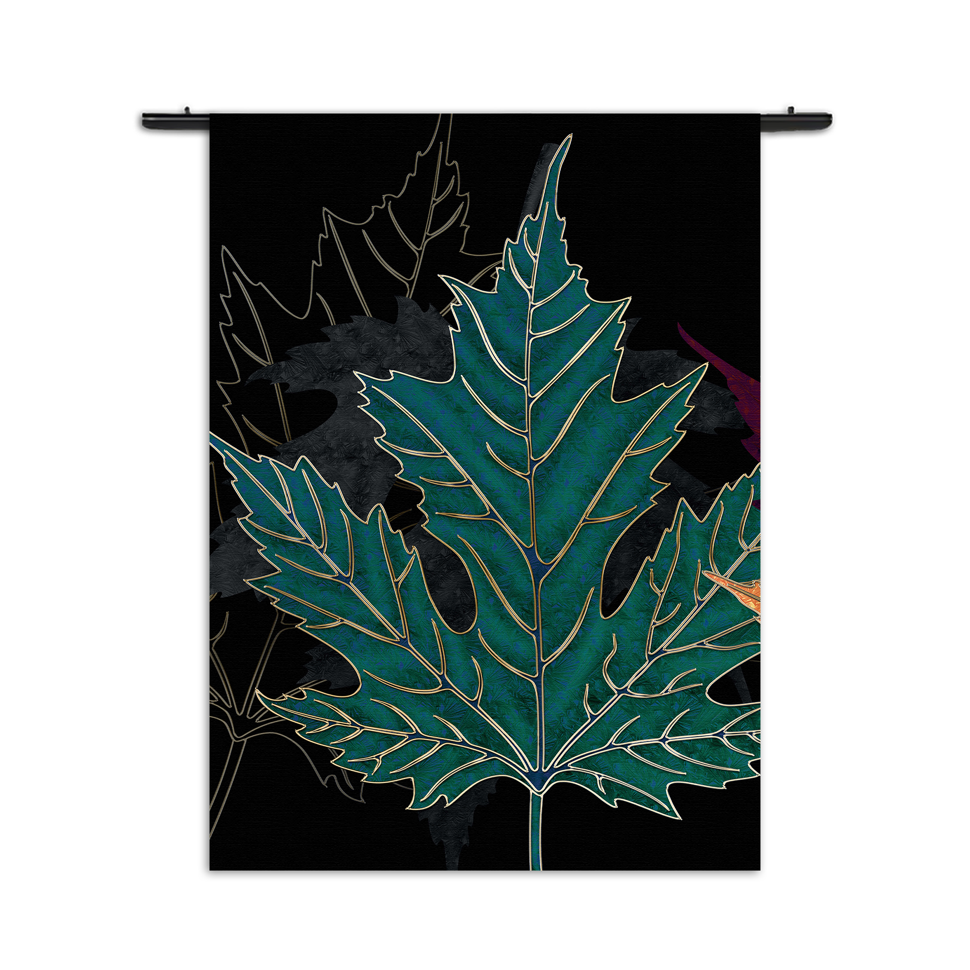 Wandkleed Het Blad Van De Boom Kunst 01 Rechthoek Verticaal