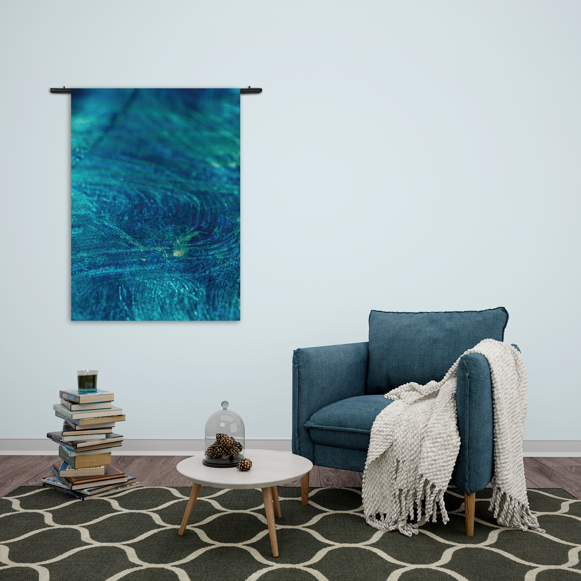 Wandkleed Blue Ice Rechthoek Verticaal Template 50 70 Verticaal Abstract 54 2