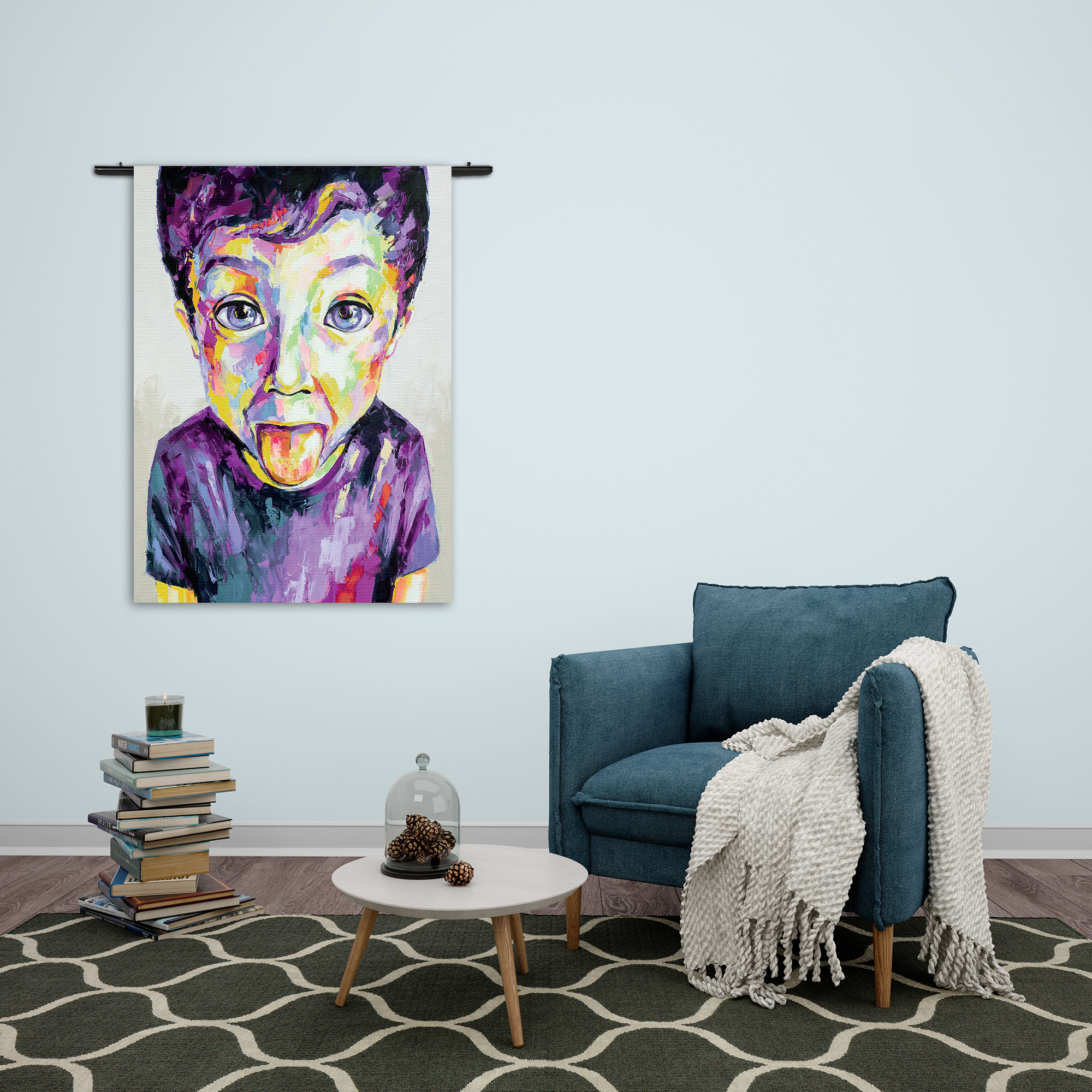 Wandkleed The Colored Young Boy Art Rechthoek Verticaal Template 50 70 Verticaal Abstract 55 2