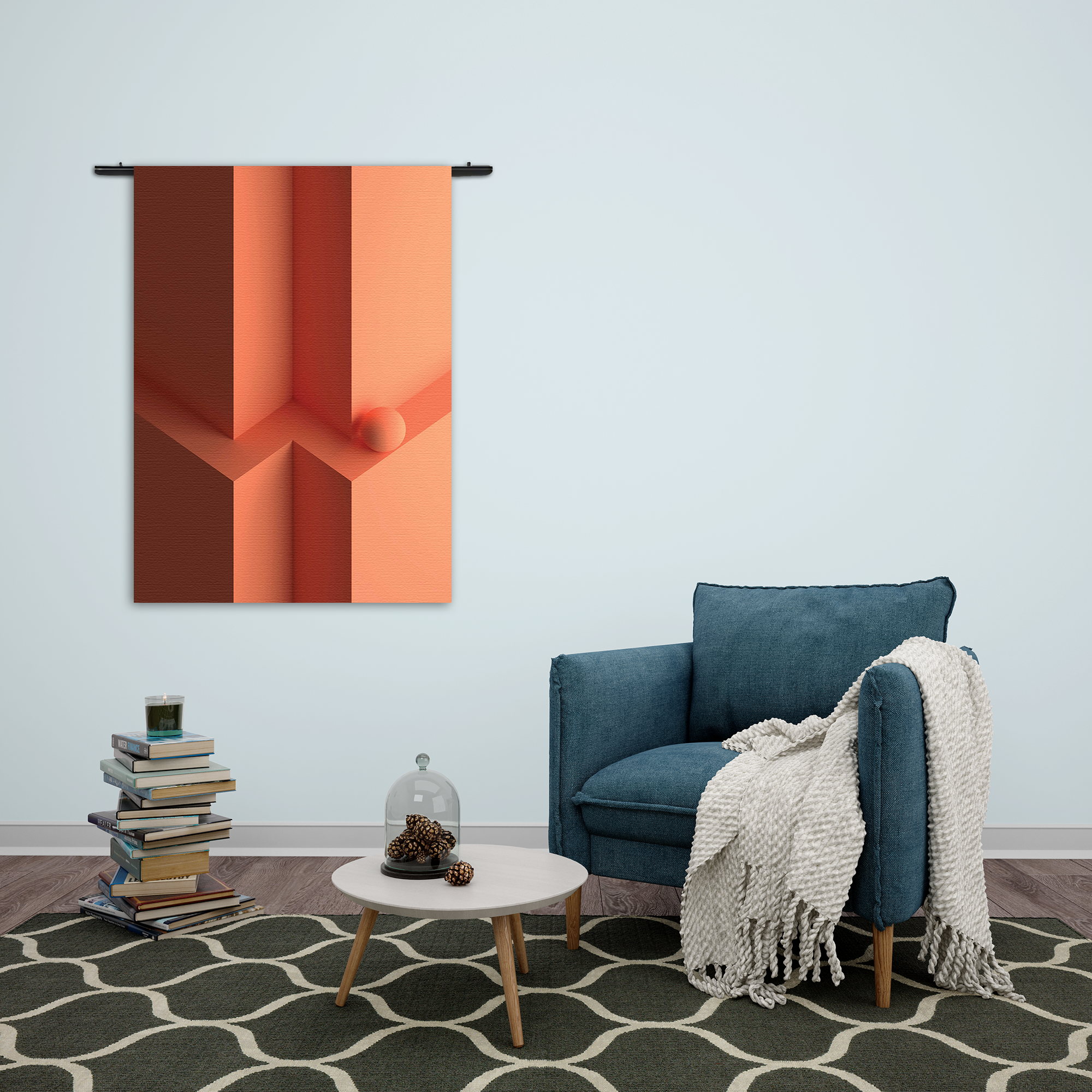 Wandkleed Letter W Rechthoek Verticaal Template 50 70 Verticaal Abstract 64 2