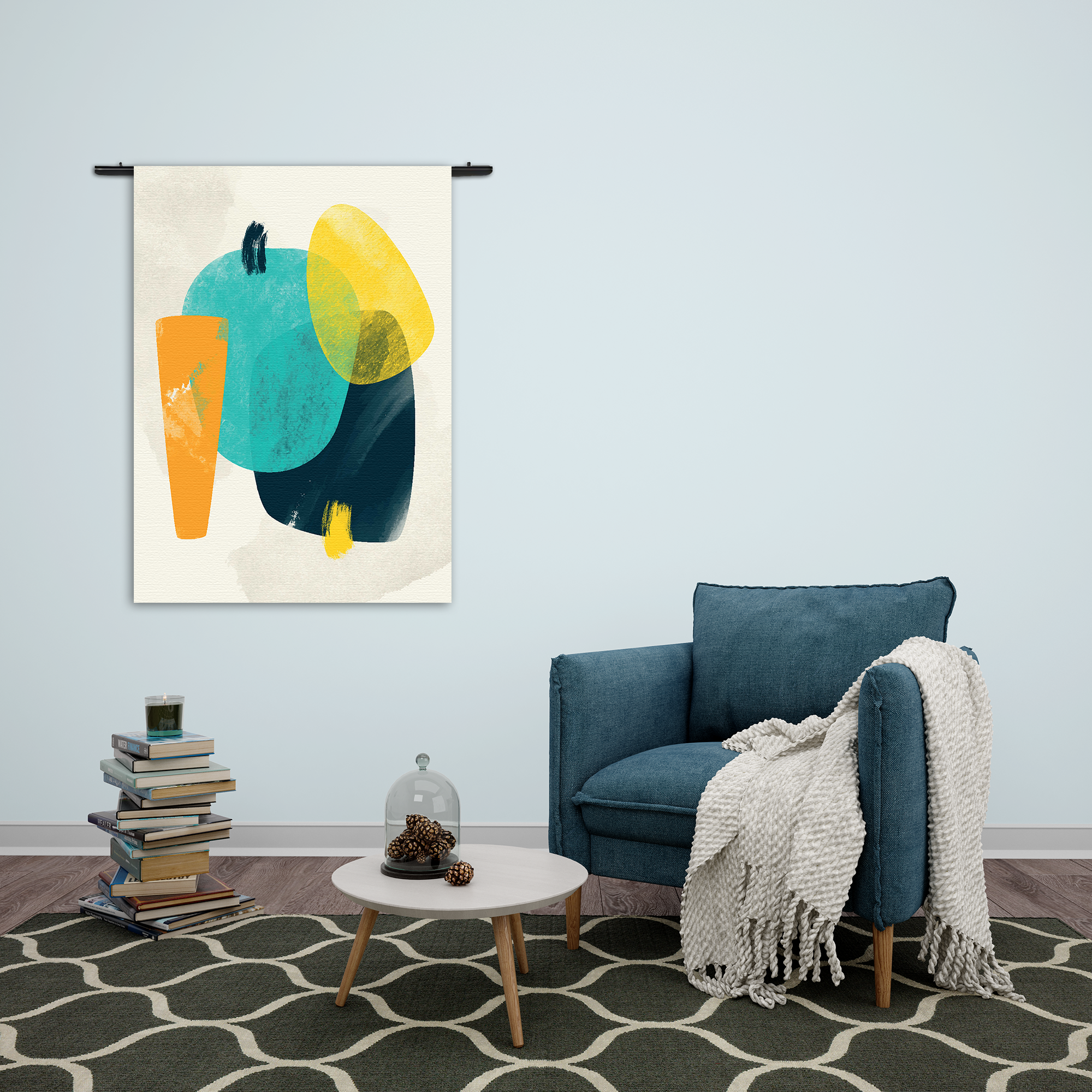 Wandkleed Kleurrijk Abstract 02 Rechthoek Verticaal Template 50 70 Verticaal Abstract 68 2