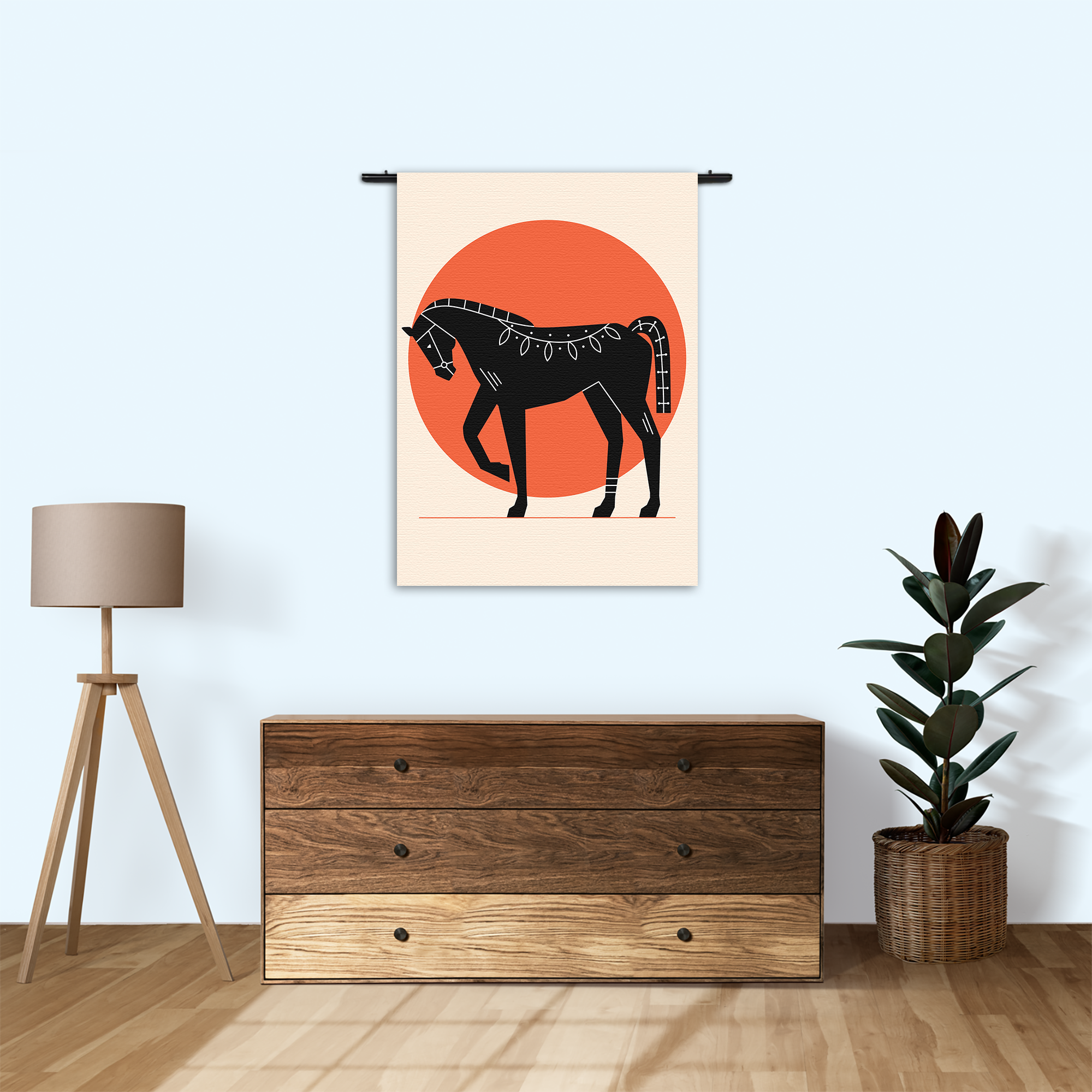 Wandkleed Abstract Paard Rechthoek Verticaal Template 50 70 Verticaal Abstract 70 1