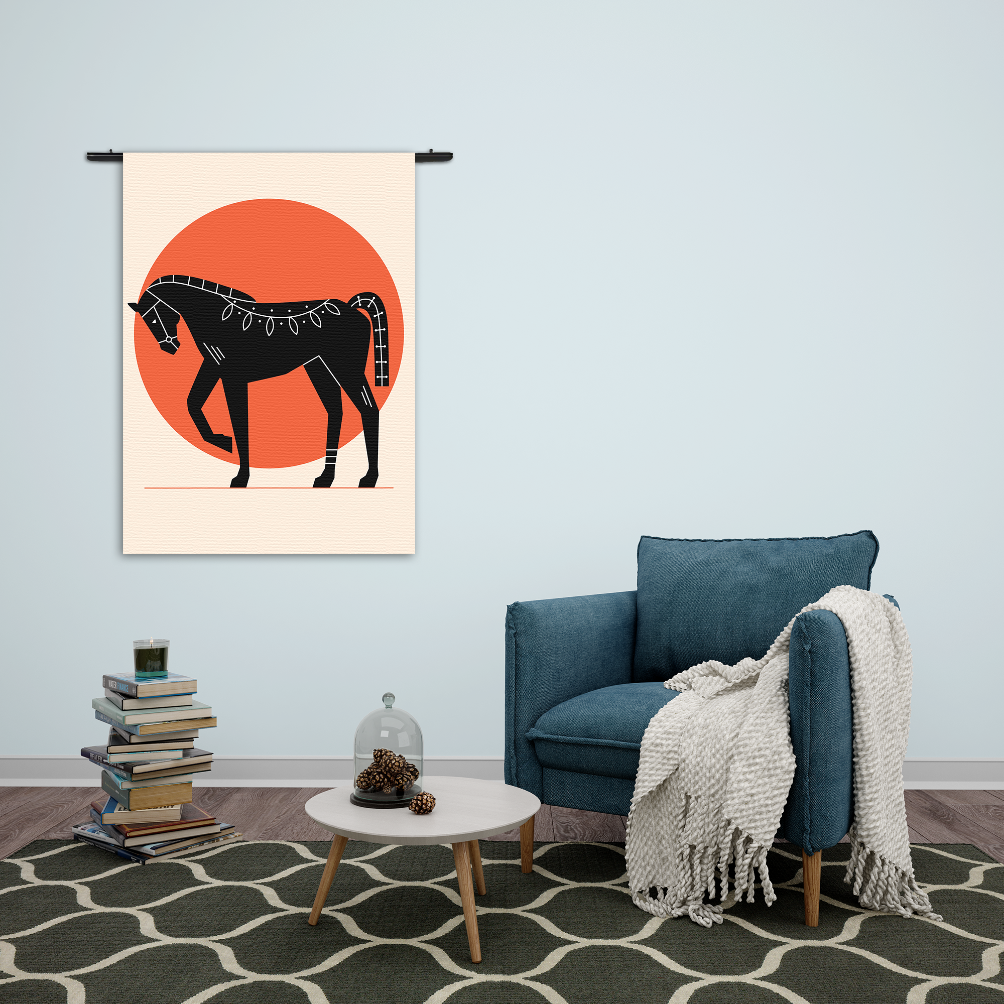 Wandkleed Abstract Paard Rechthoek Verticaal Template 50 70 Verticaal Abstract 70 2