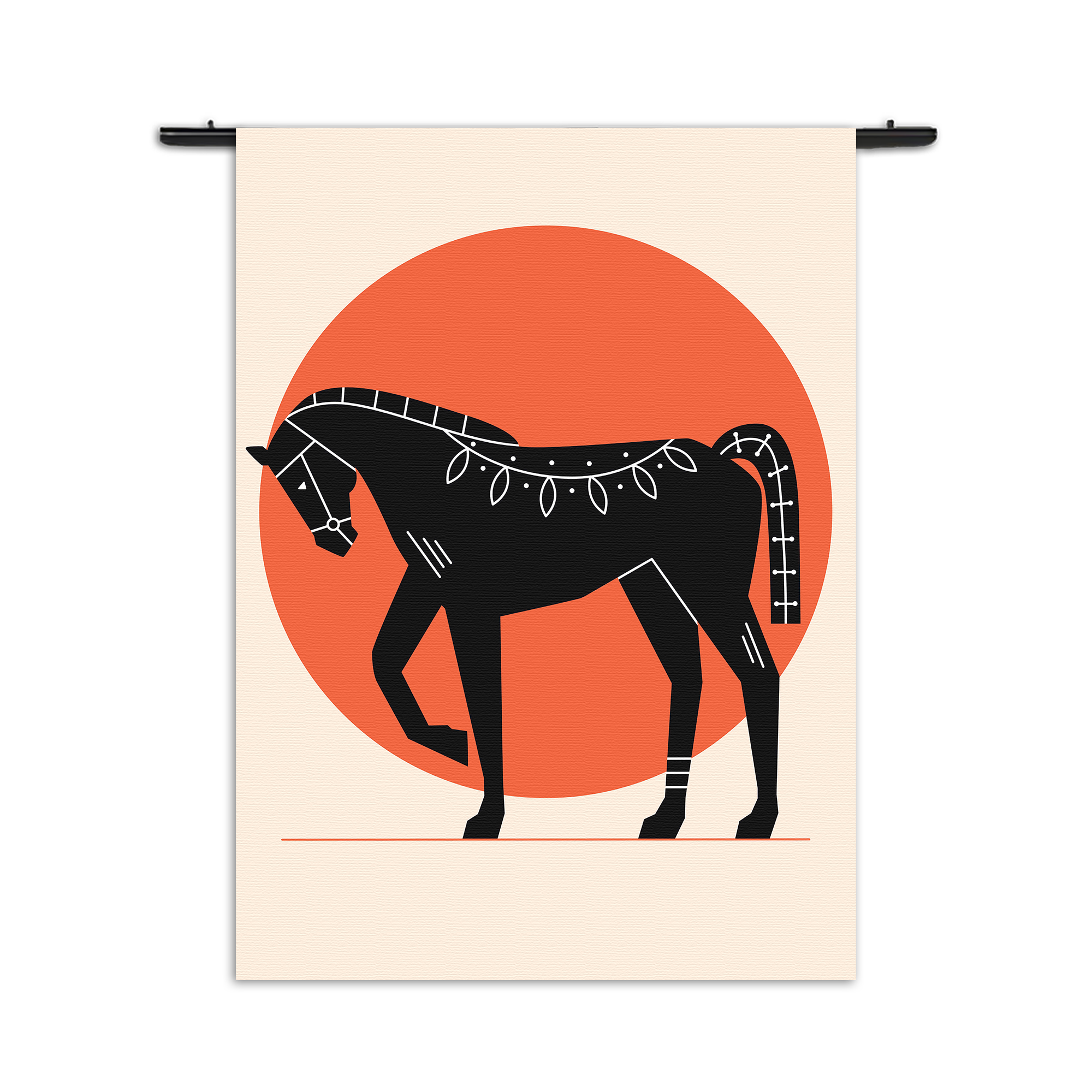 Wandkleed Abstract Paard Rechthoek Verticaal