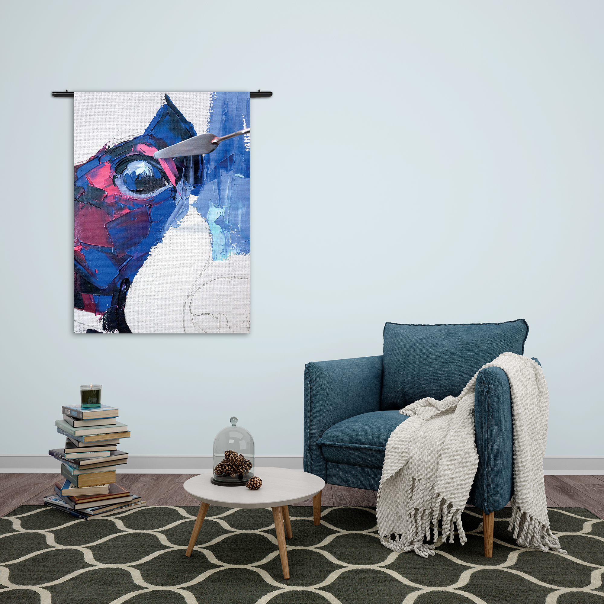 Wandkleed Niet Afgeschilderde Dierenkop Kleurrijk Rechthoek Verticaal Template 50 70 Verticaal Abstract 76 2