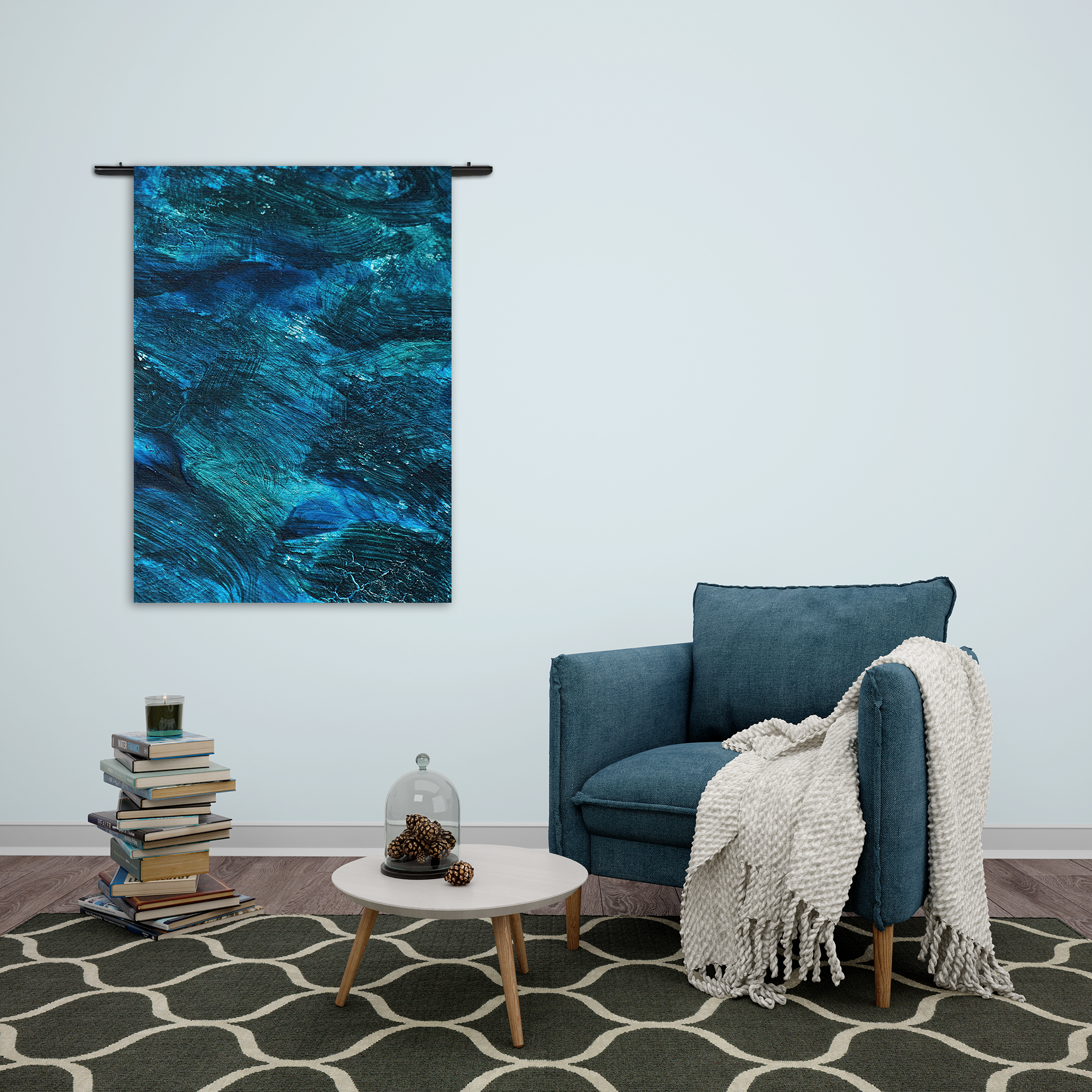 Wandkleed Abstrat Blauw Rechthoek Verticaal Template 50 70 Verticaal Abstract 84 2
