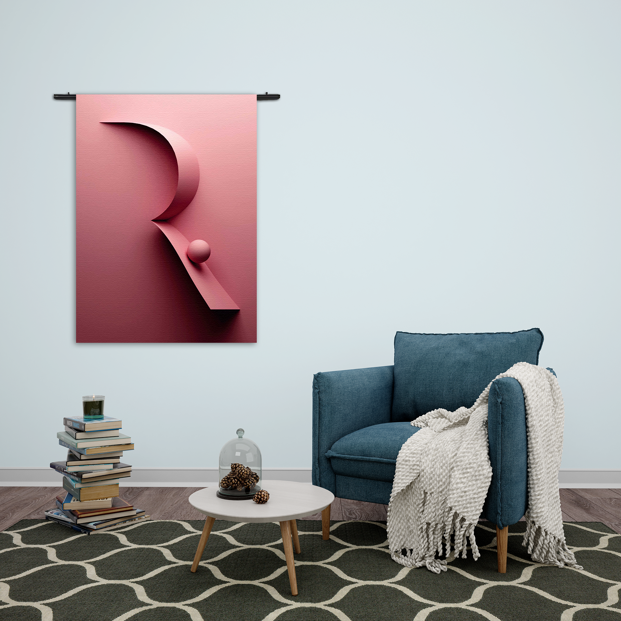 Wandkleed Letter R Rechthoek Verticaal Template 50 70 Verticaal Abstract 86 2