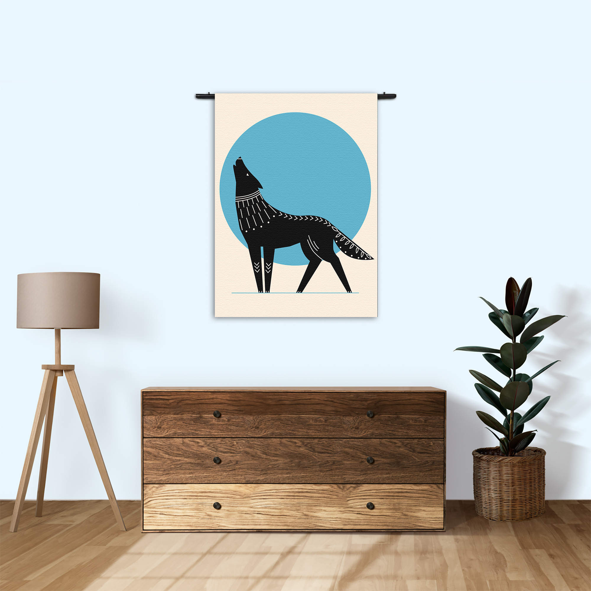 Wandkleed Abstract Wolf Rechthoek Verticaal Template 50 70 Verticaal Abstract 88 1