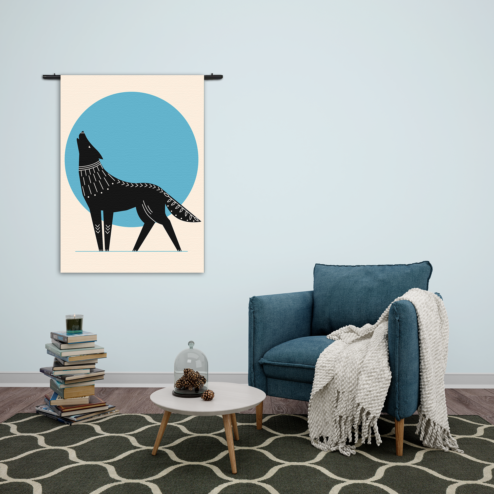 Wandkleed Abstract Wolf Rechthoek Verticaal Template 50 70 Verticaal Abstract 88 2