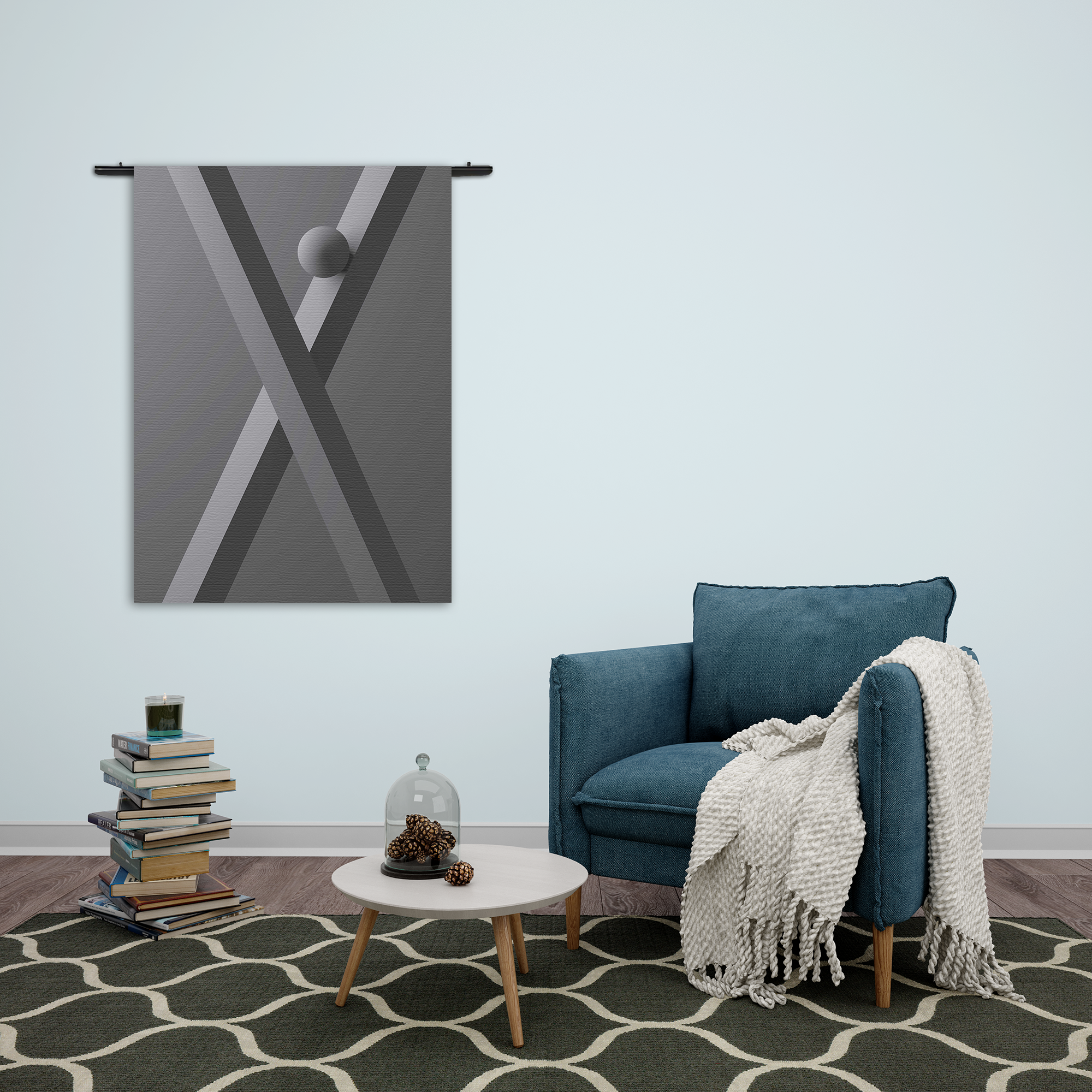 Wandkleed Letter X Rechthoek Verticaal Template 50 70 Verticaal Abstract 89 2