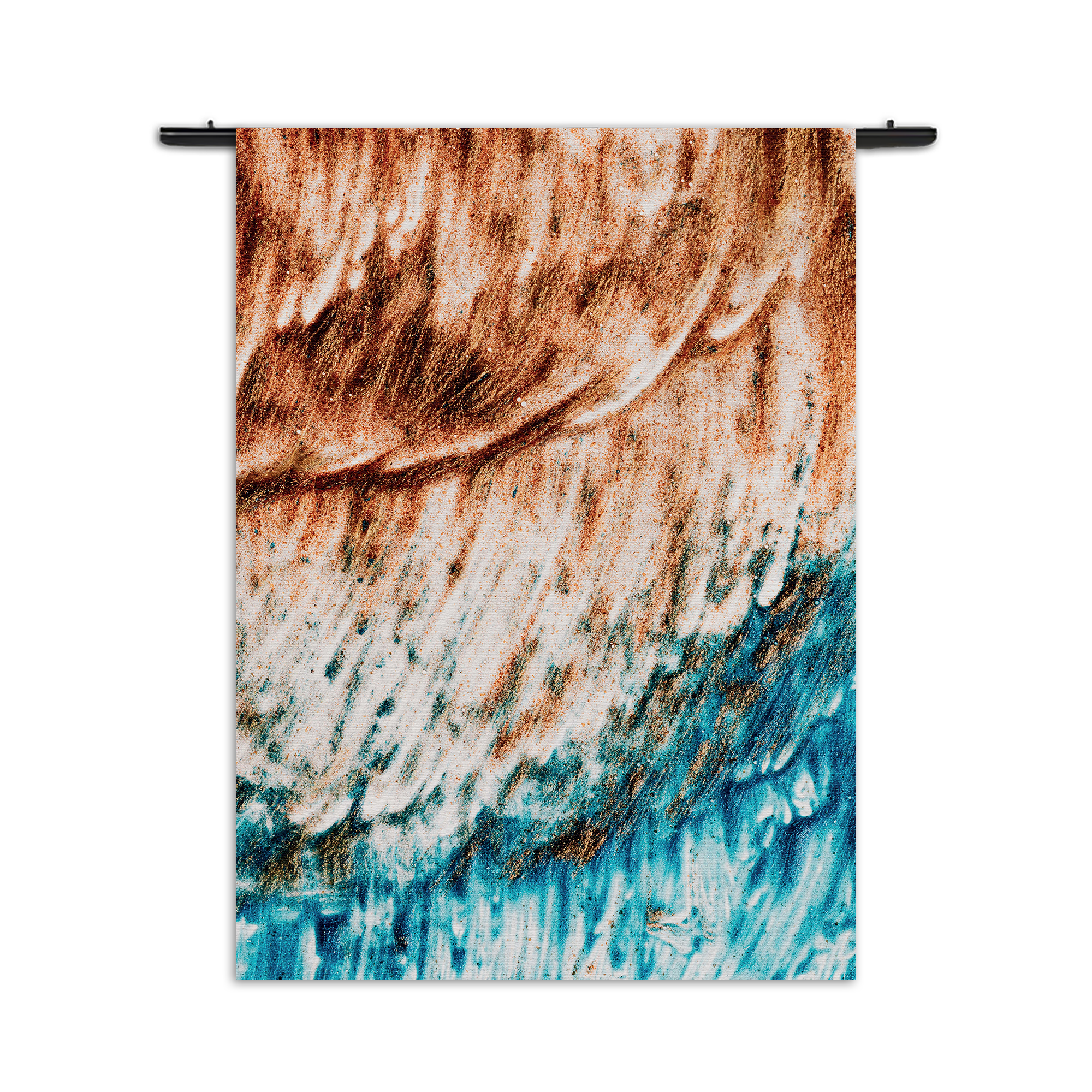 Wandkleed Kunst Oranje blauw Rechthoek Verticaal