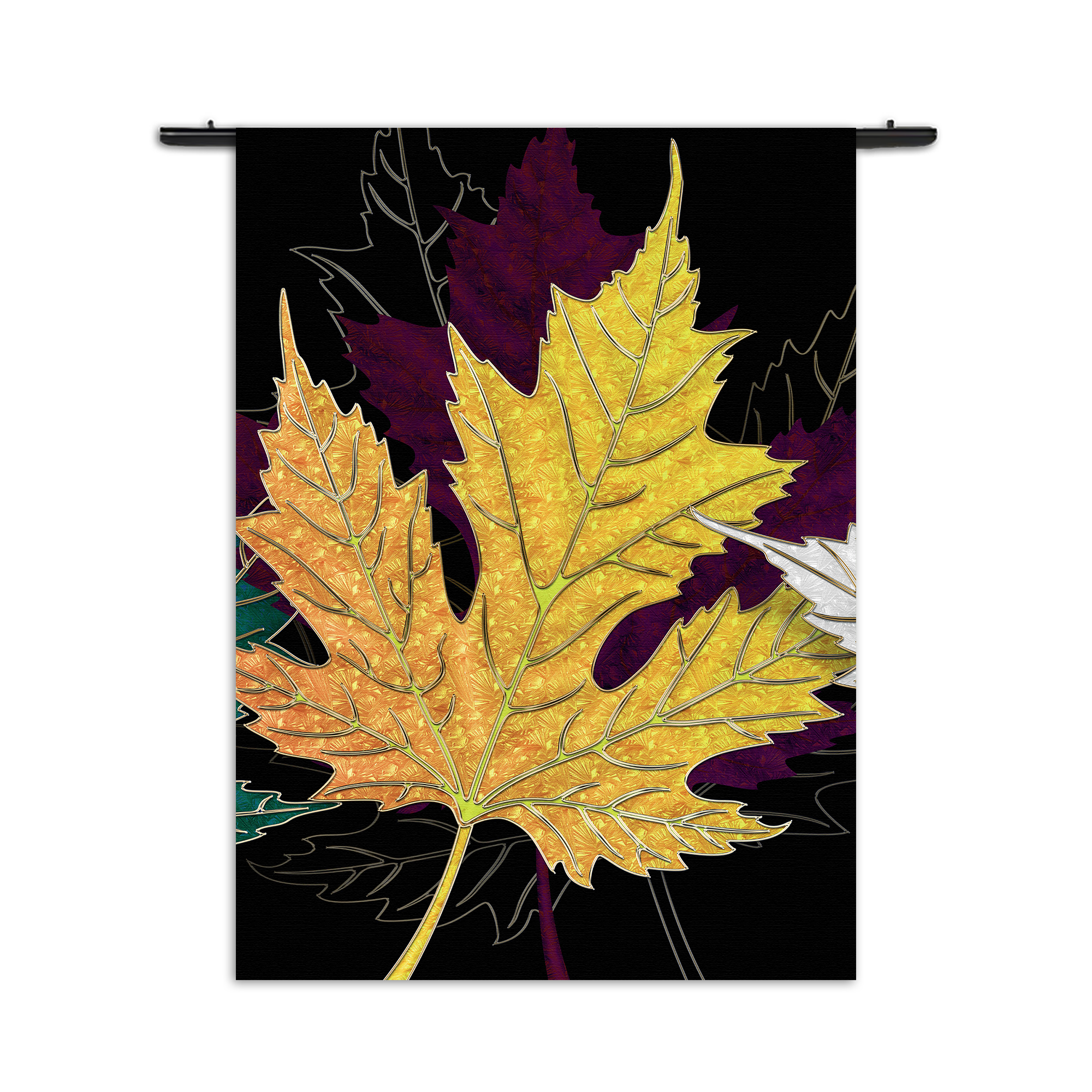 Wandkleed Het Blad Van De Boom Kunst 03 Rechthoek Verticaal