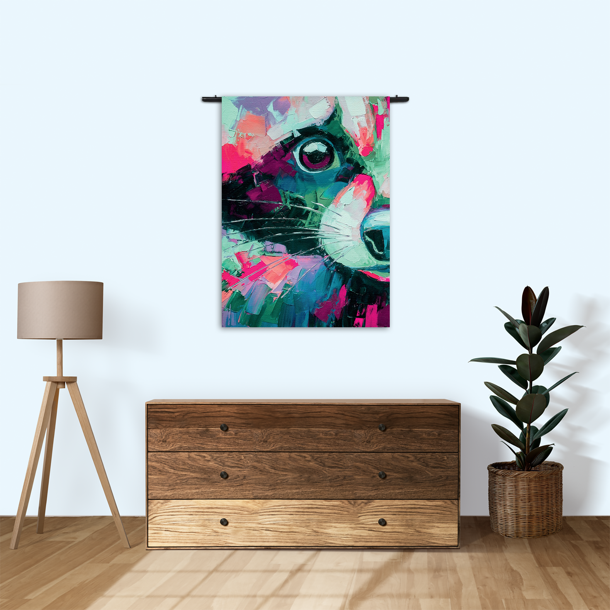 Wandkleed Vossenkop Kunst 01 Rechthoek Verticaal Template 50 70 Verticaal Abstract 96 1