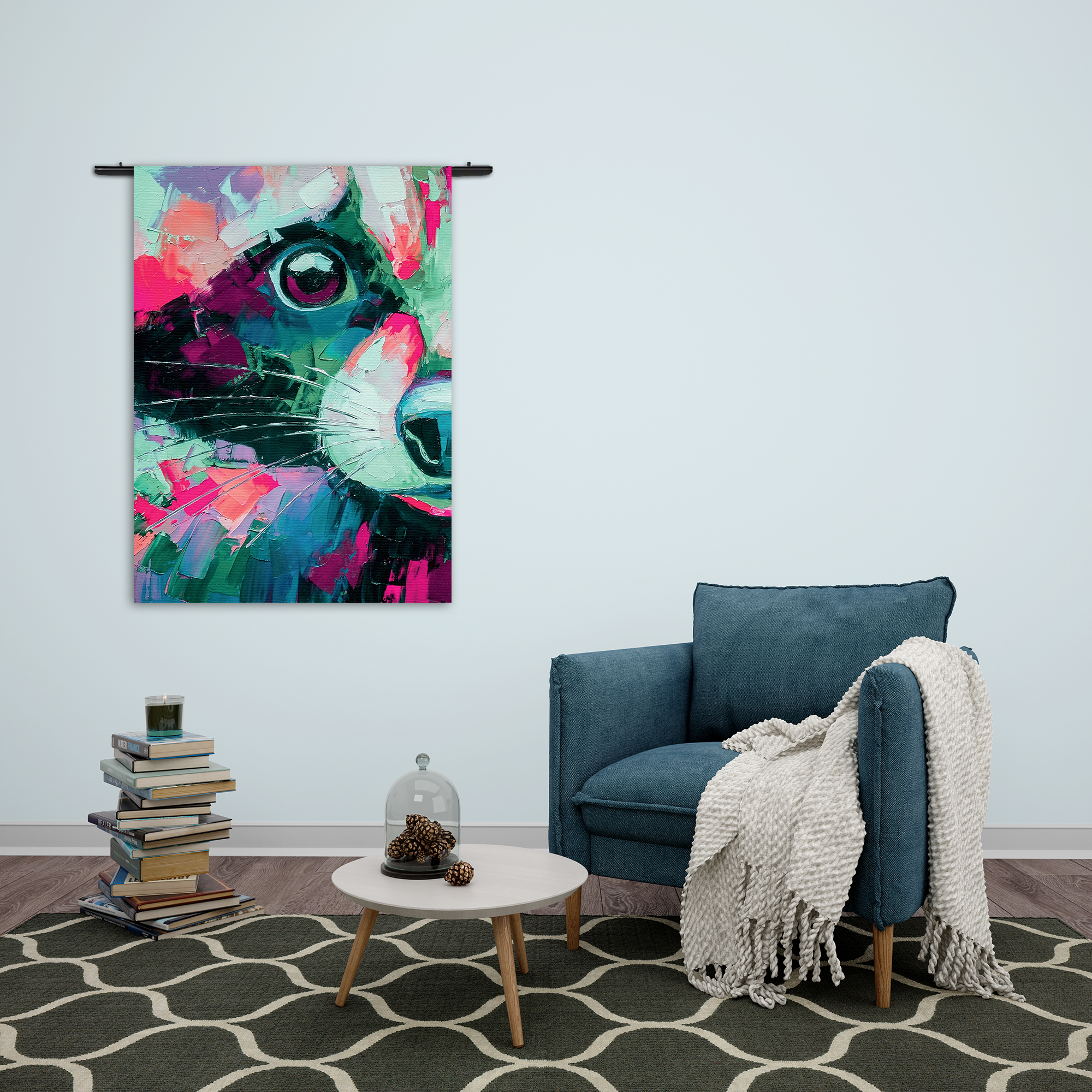 Wandkleed Vossenkop Kunst 01 Rechthoek Verticaal Template 50 70 Verticaal Abstract 96 2