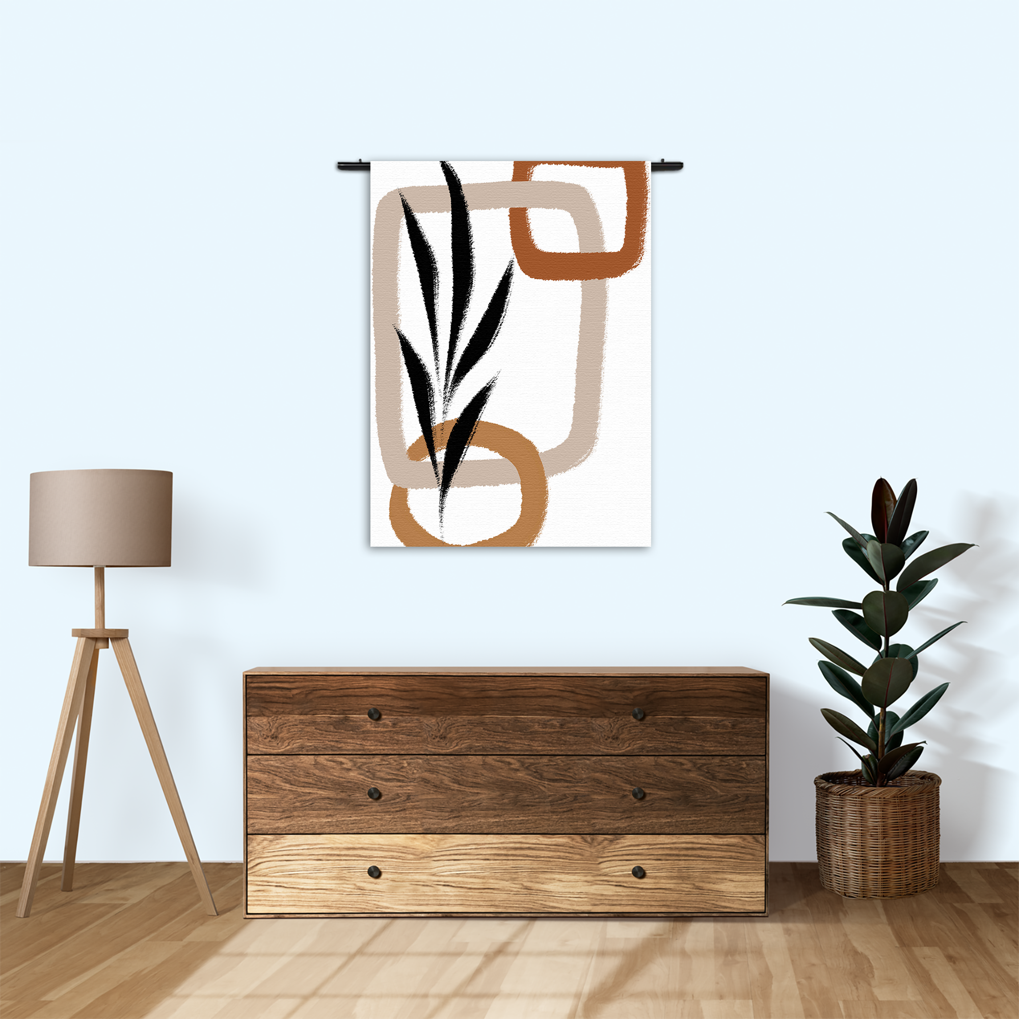 Wandkleed Naturel tinten scandinavisch 02 Rechthoek Verticaal Template 50 70 Verticaal Abstract 97 1