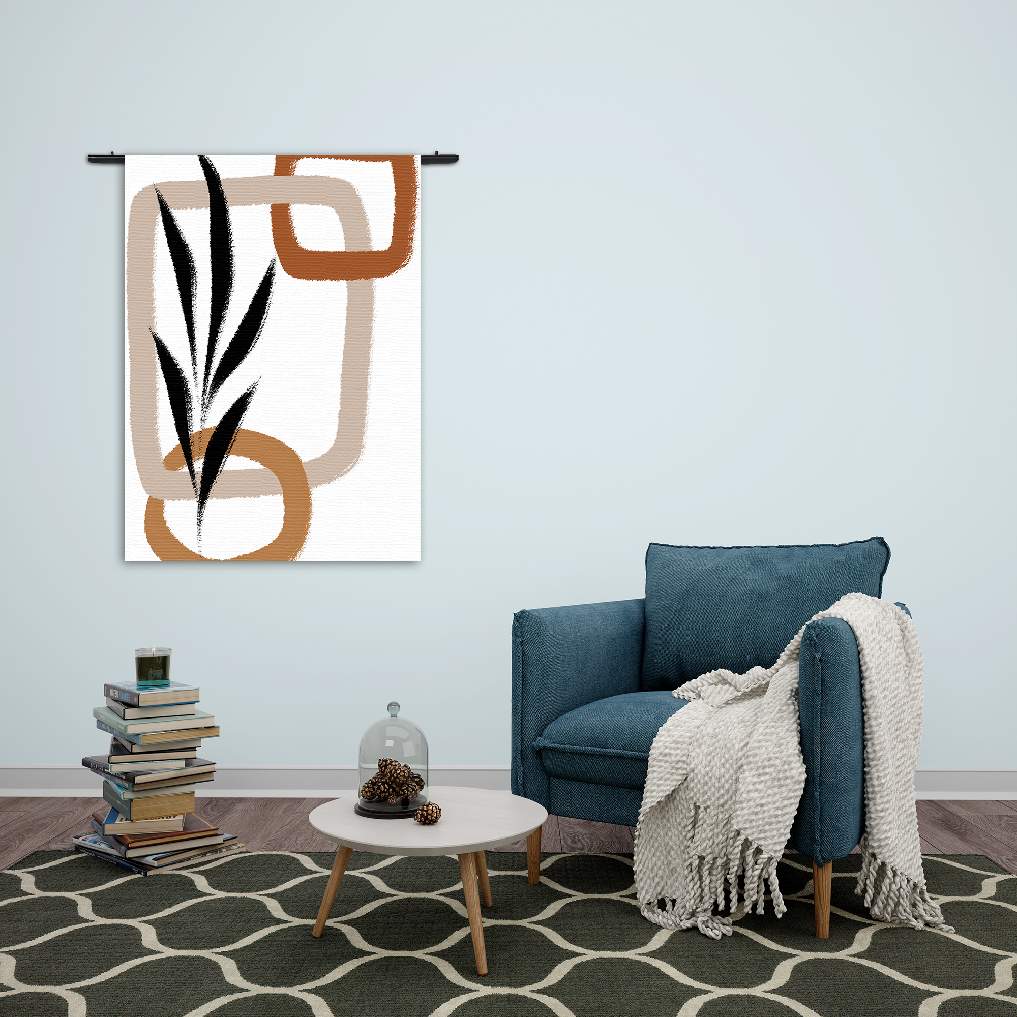Wandkleed Naturel tinten scandinavisch 02 Rechthoek Verticaal Template 50 70 Verticaal Abstract 97 2