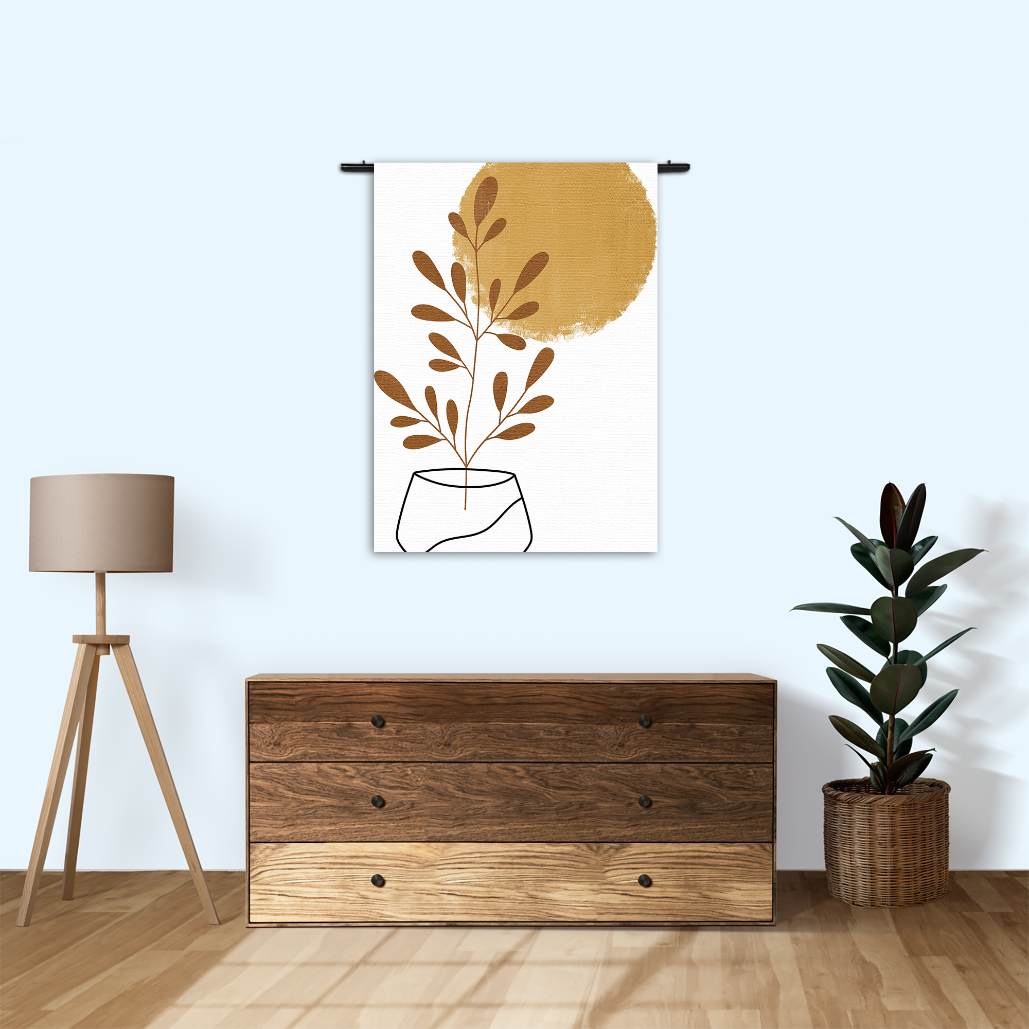 Wandkleed Naturel Tinten Bloempot Rechthoek Verticaal Template 50 70 Verticaal Abstract 98 1