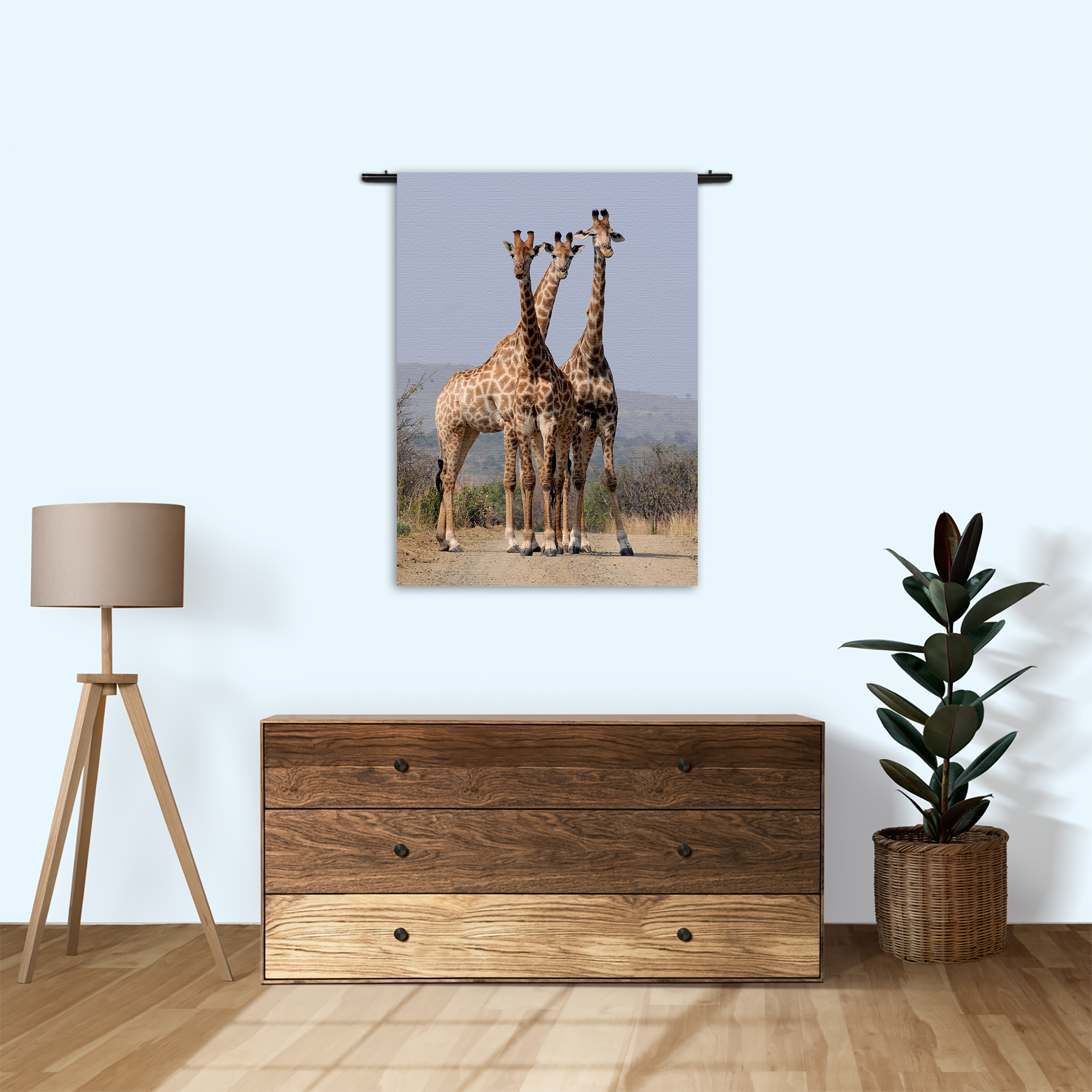 Wandkleed Drie Giraffen Rechthoek Verticaal Template 50 70 Verticaal Dieren 14 1