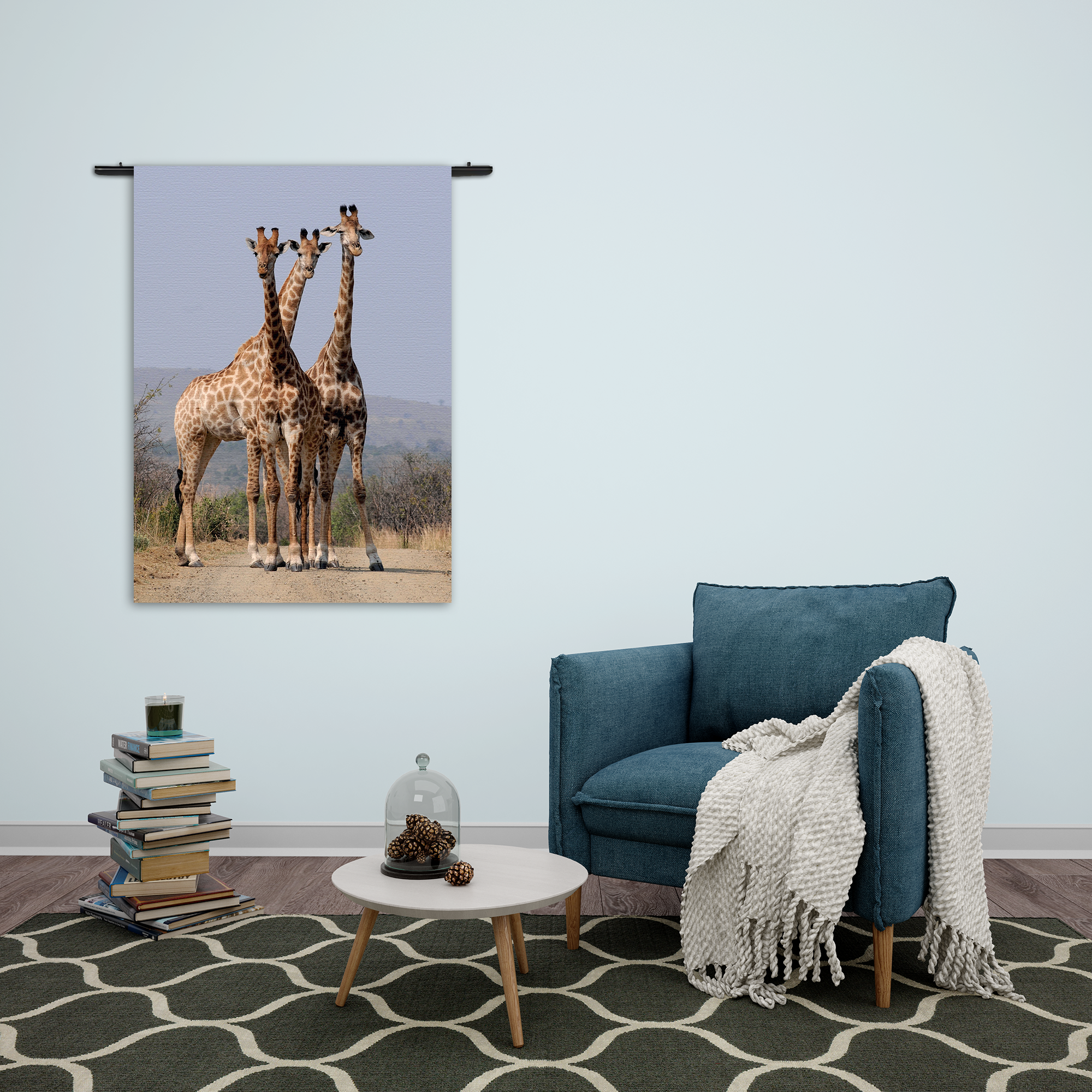 Wandkleed Drie Giraffen Rechthoek Verticaal Template 50 70 Verticaal Dieren 14 2