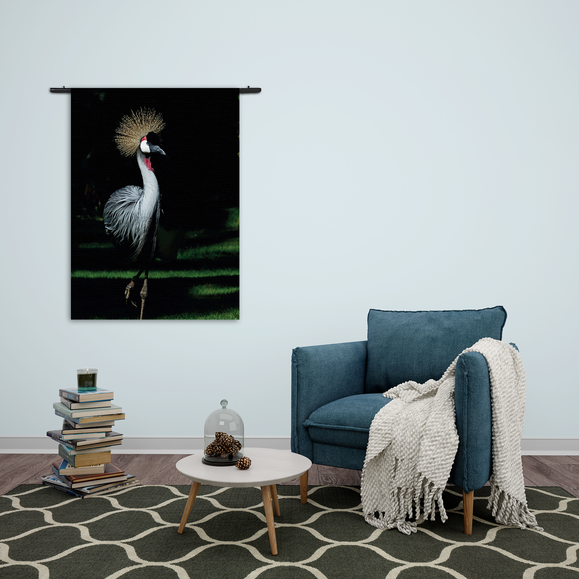 Wandkleed De Witte Pauw Rechthoek Verticaal Template 50 70 Verticaal Dieren 15 2